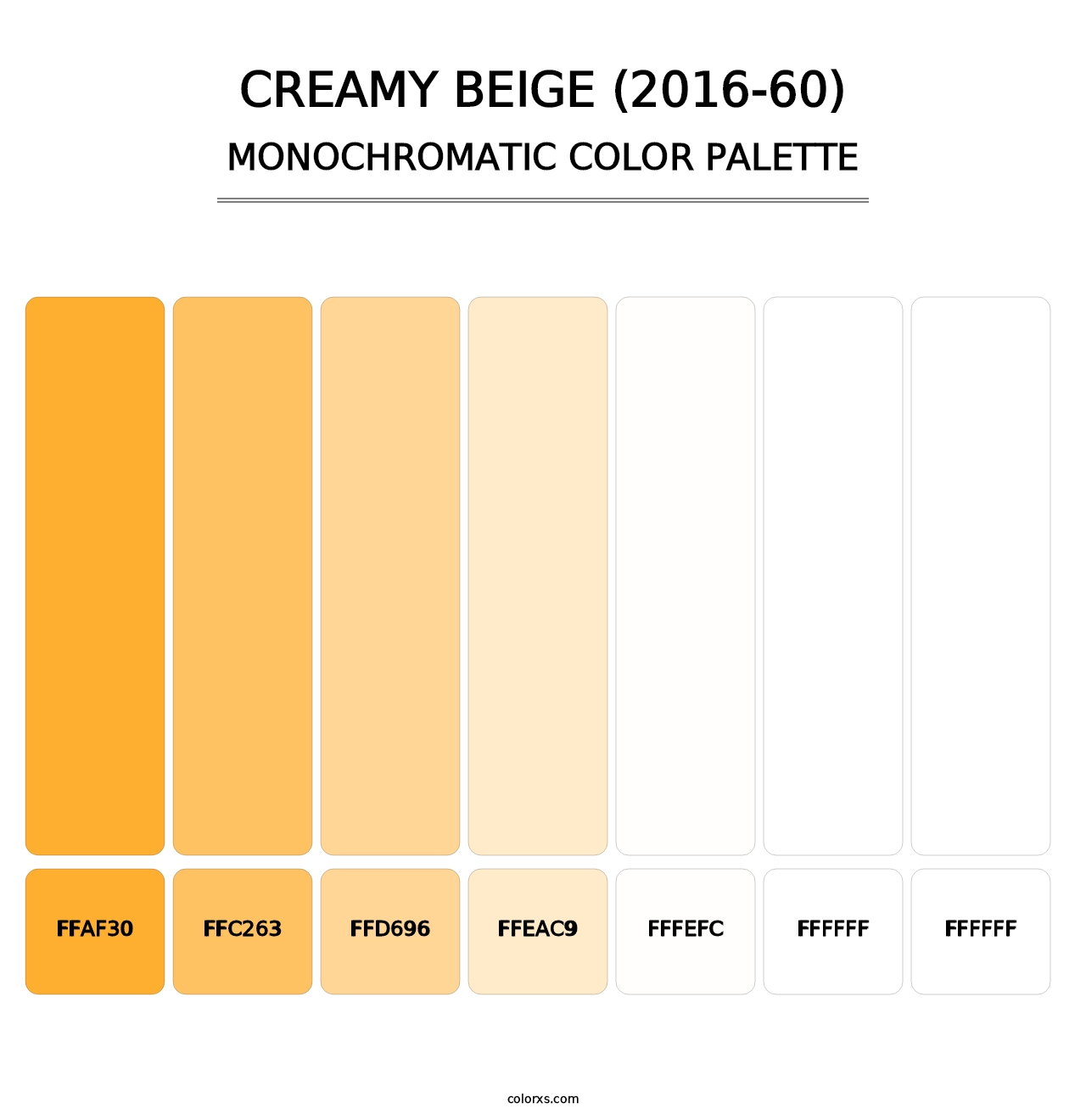 Creamy Beige (2016-60) - Monochromatic Color Palette