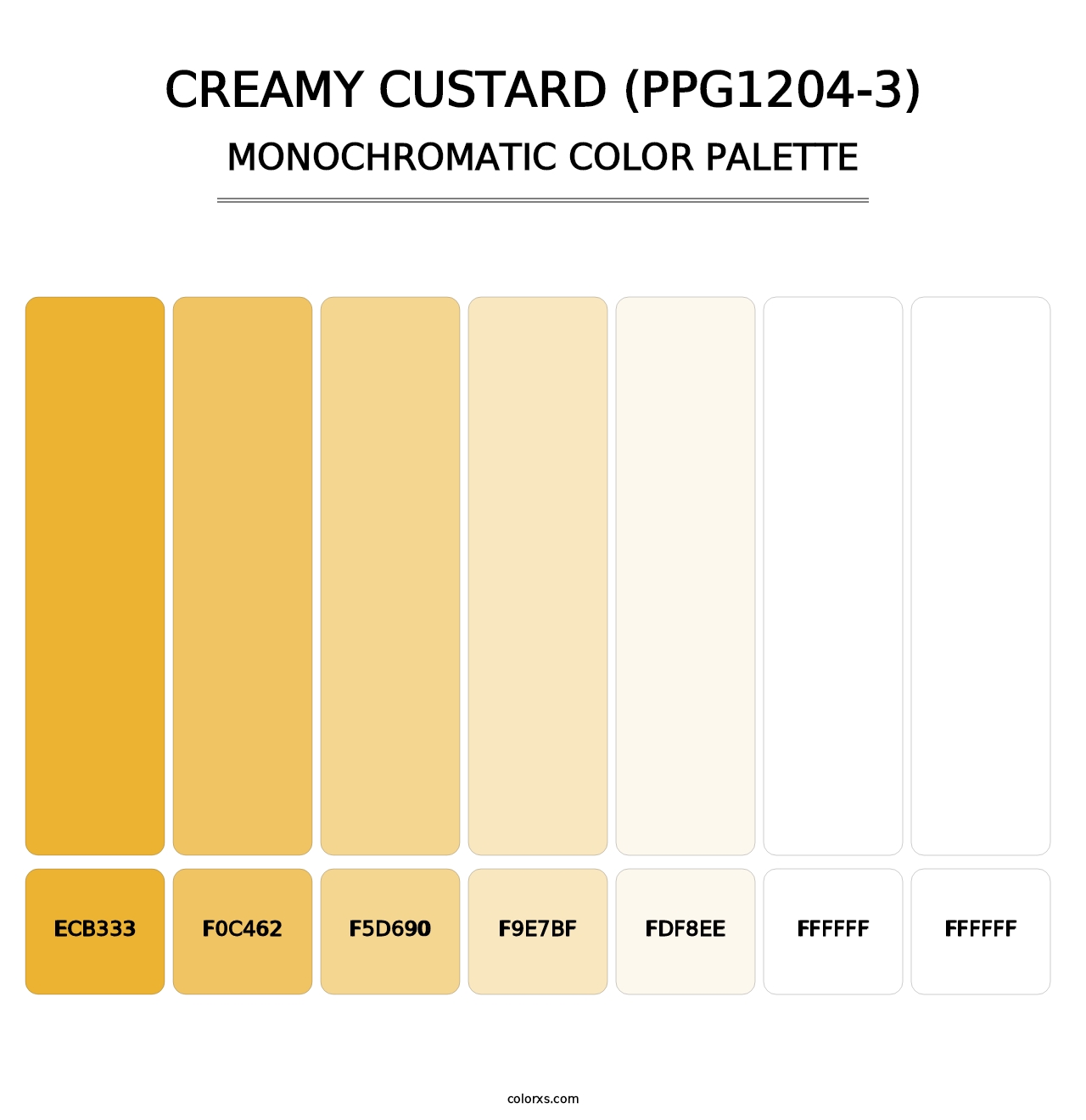 Creamy Custard (PPG1204-3) - Monochromatic Color Palette