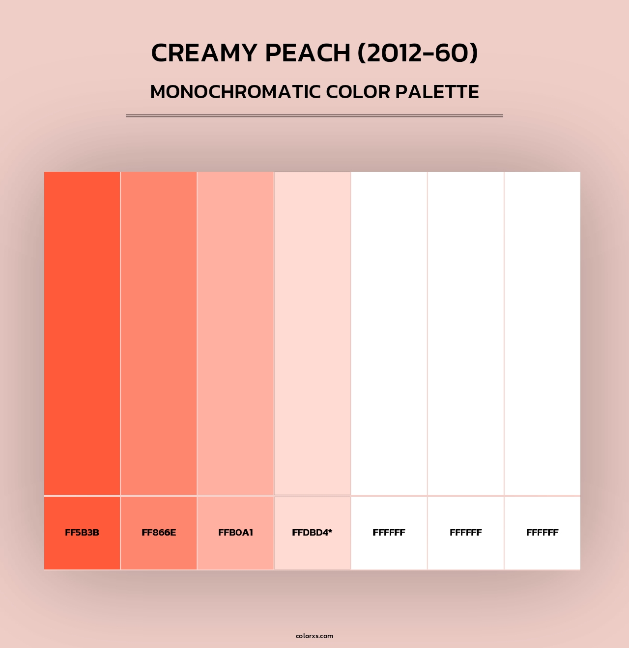 Creamy Peach (2012-60) - Monochromatic Color Palette