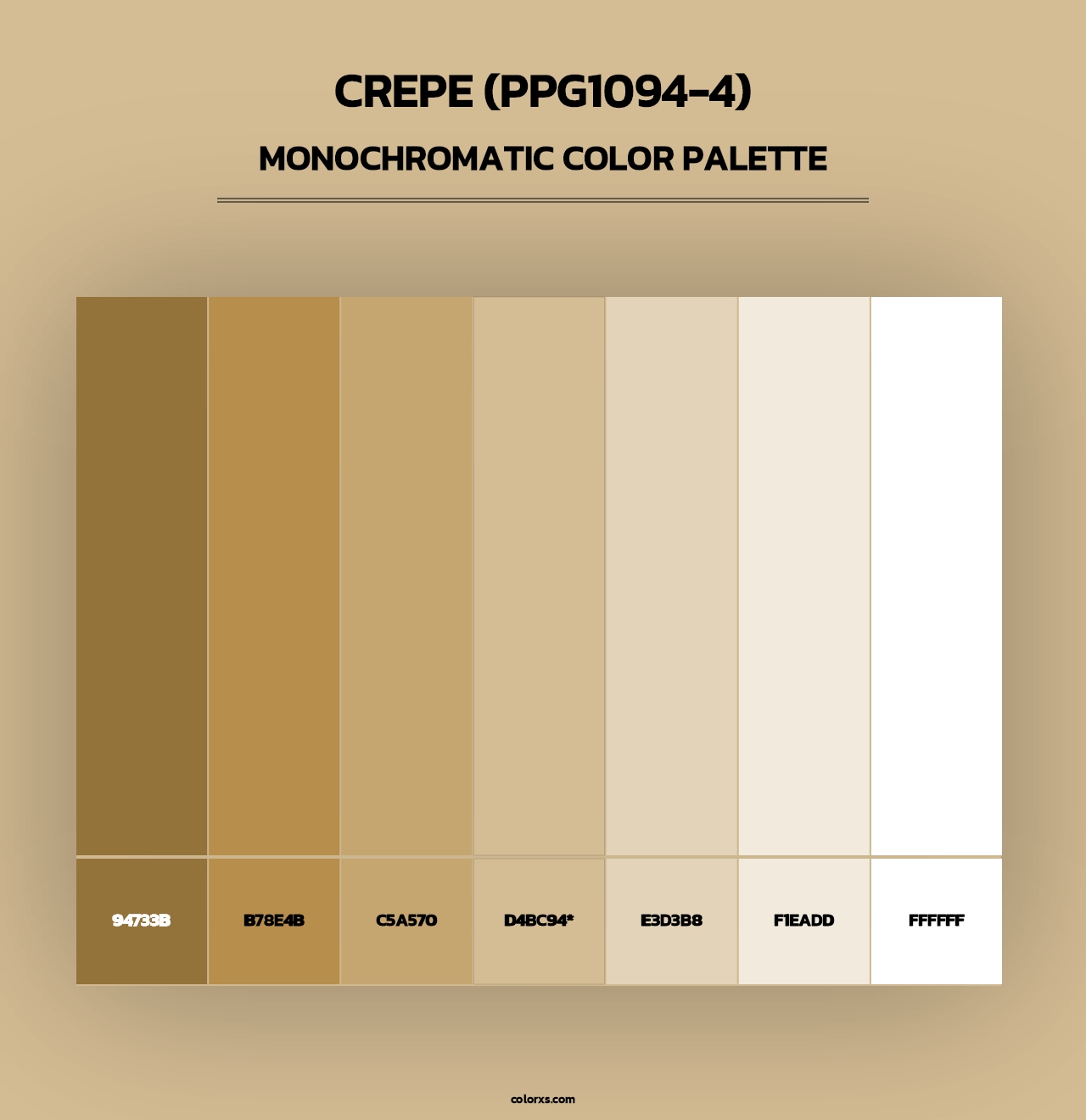 Crepe (PPG1094-4) - Monochromatic Color Palette
