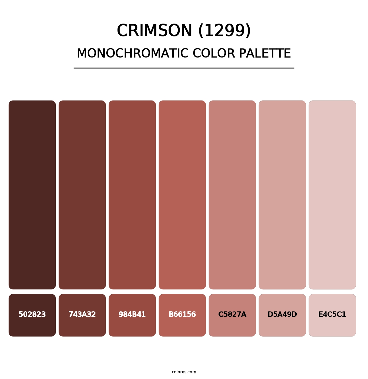 Crimson (1299) - Monochromatic Color Palette