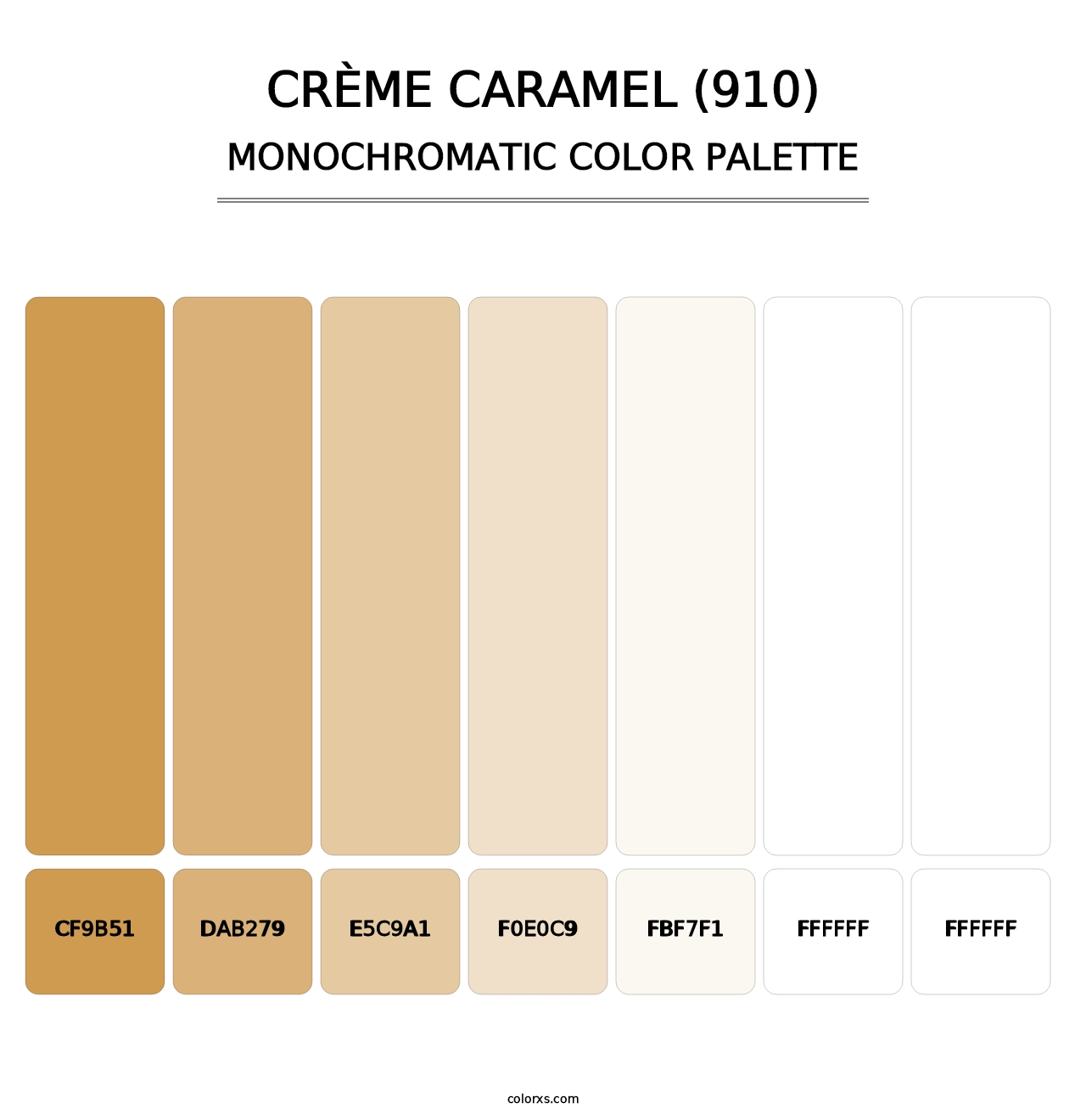 Crème Caramel (910) - Monochromatic Color Palette