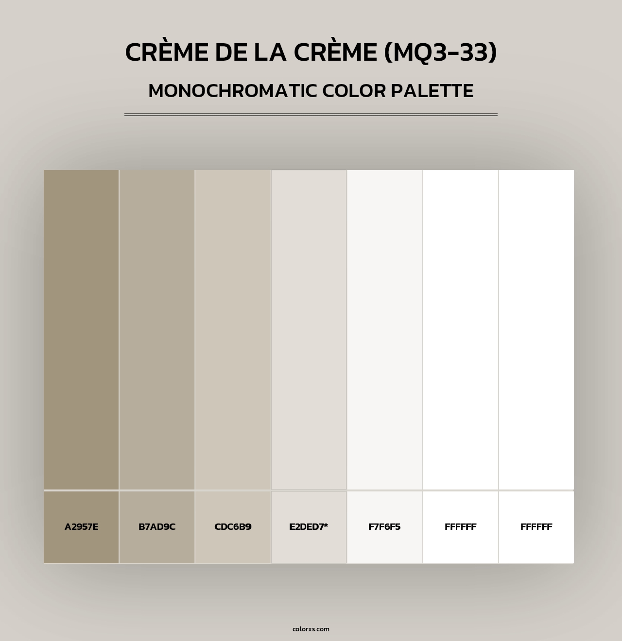 Crème De La Crème (MQ3-33) - Monochromatic Color Palette