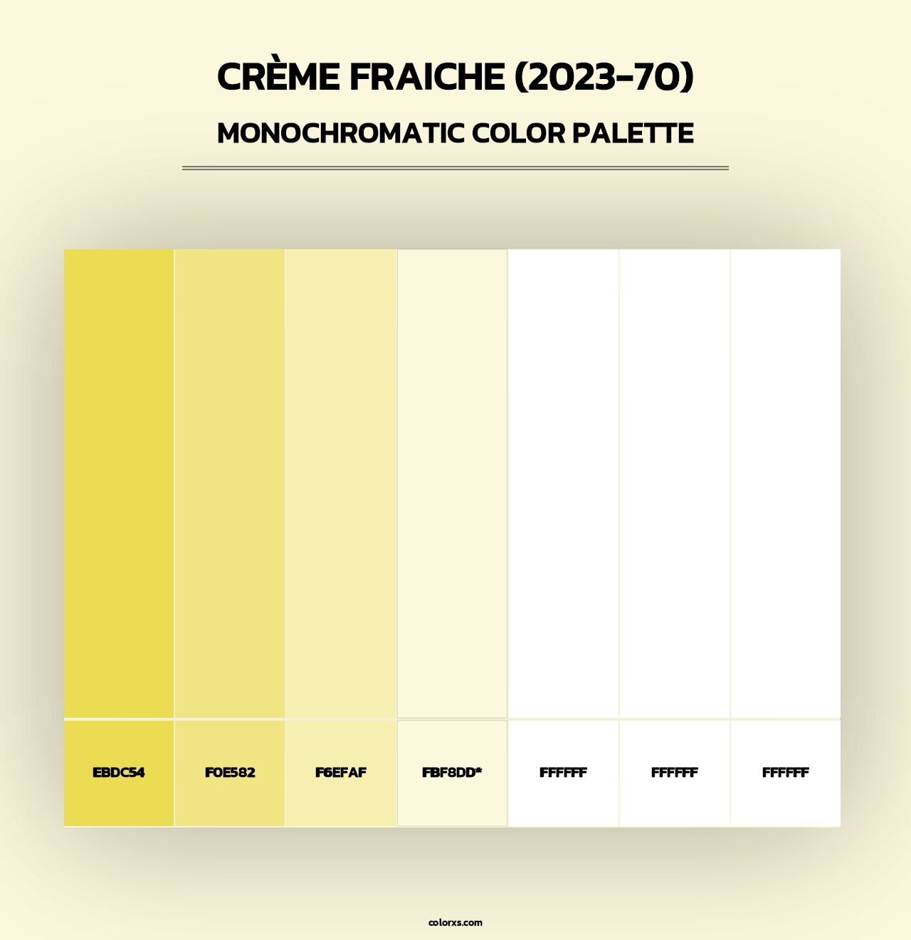 Crème Fraiche (2023-70) - Monochromatic Color Palette