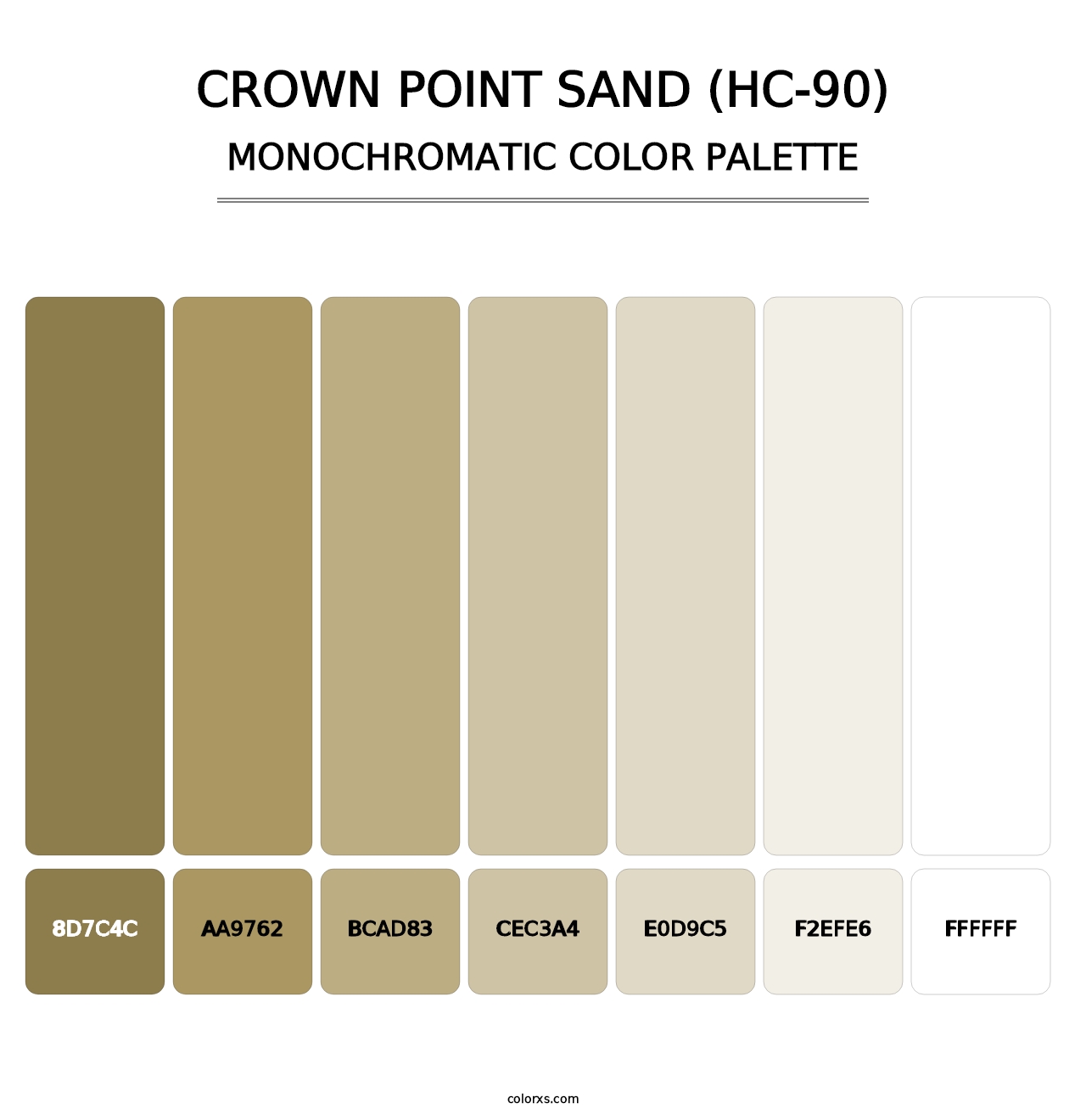 Crown Point Sand (HC-90) - Monochromatic Color Palette