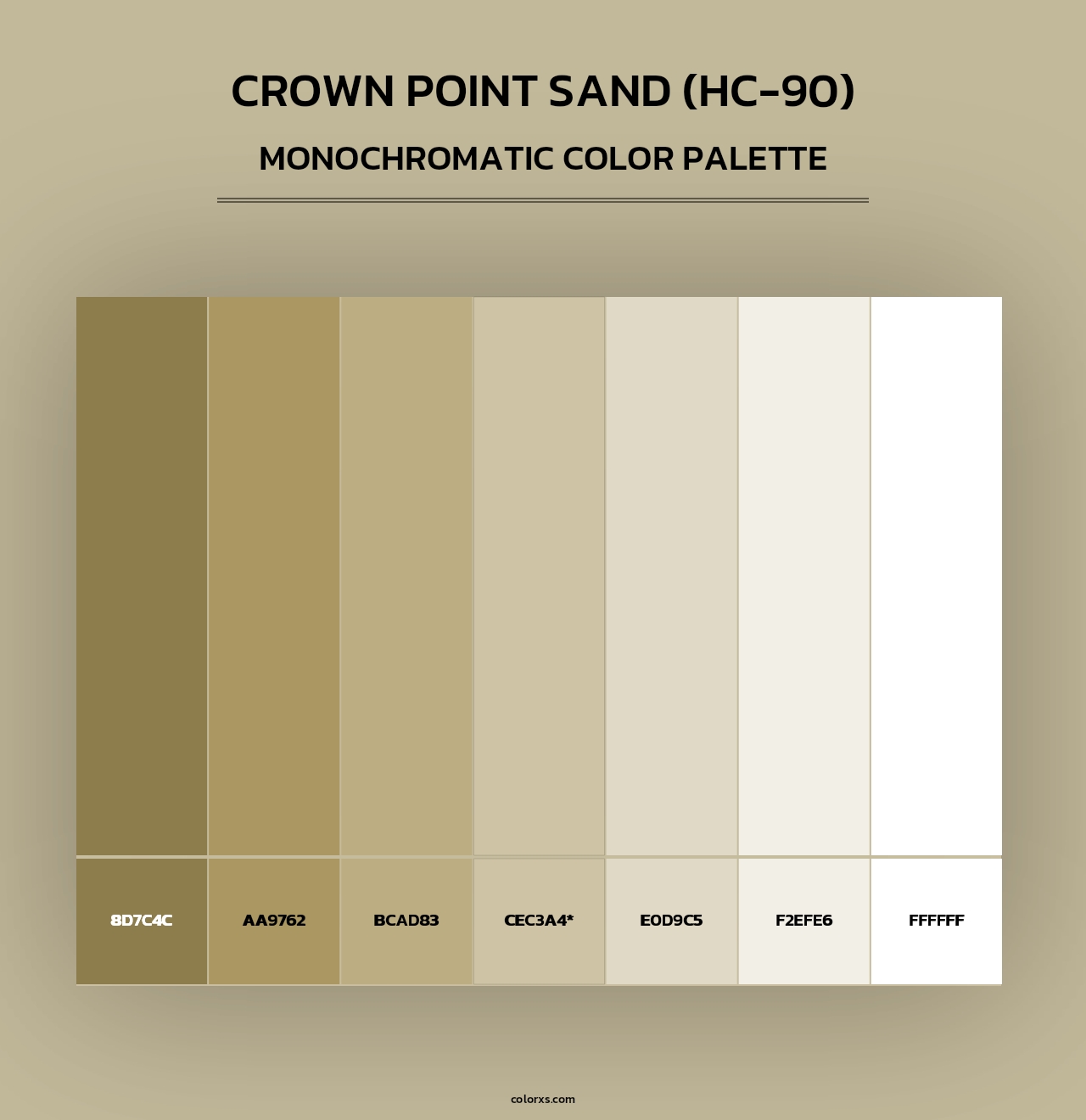 Crown Point Sand (HC-90) - Monochromatic Color Palette