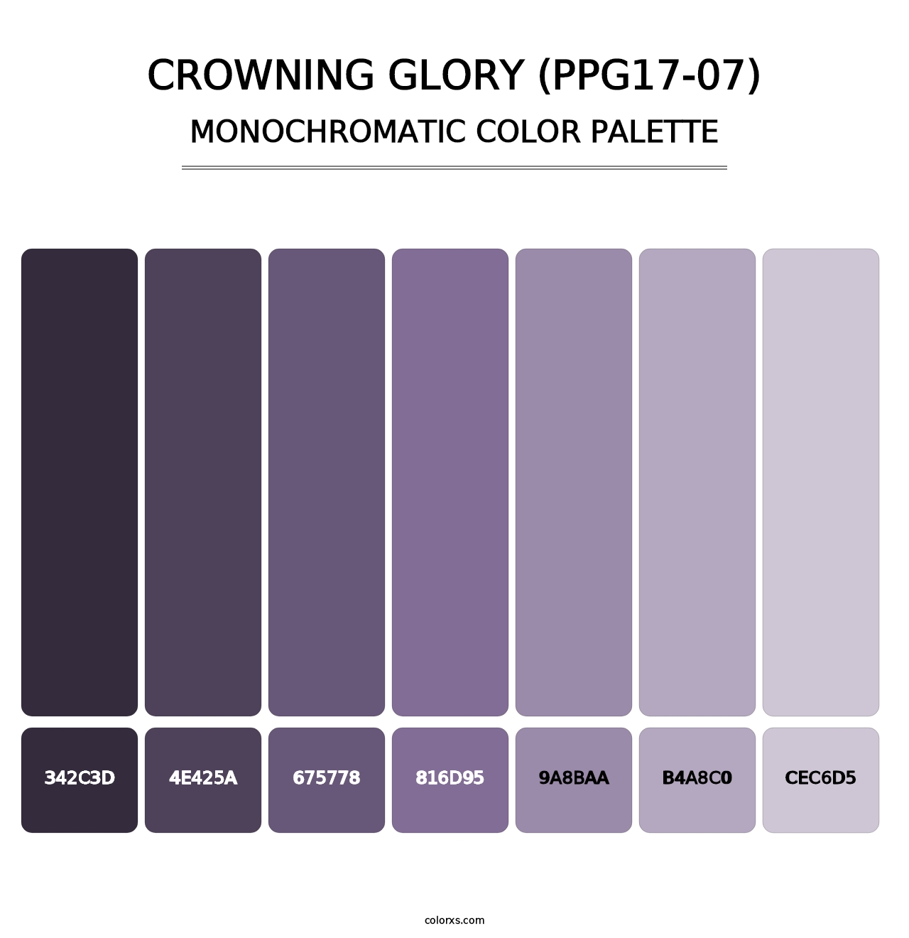 Crowning Glory (PPG17-07) - Monochromatic Color Palette