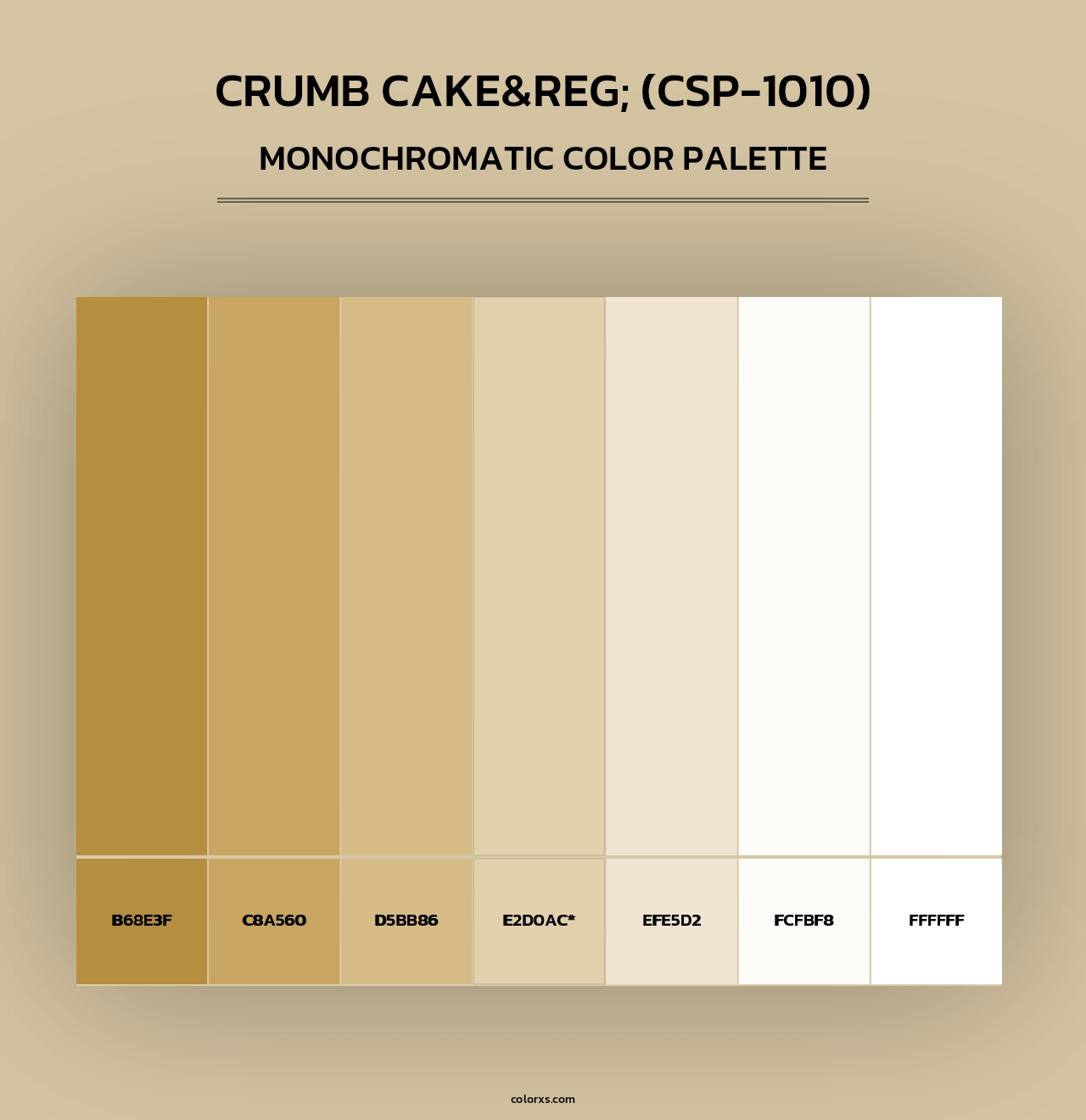 Crumb Cake&reg; (CSP-1010) - Monochromatic Color Palette
