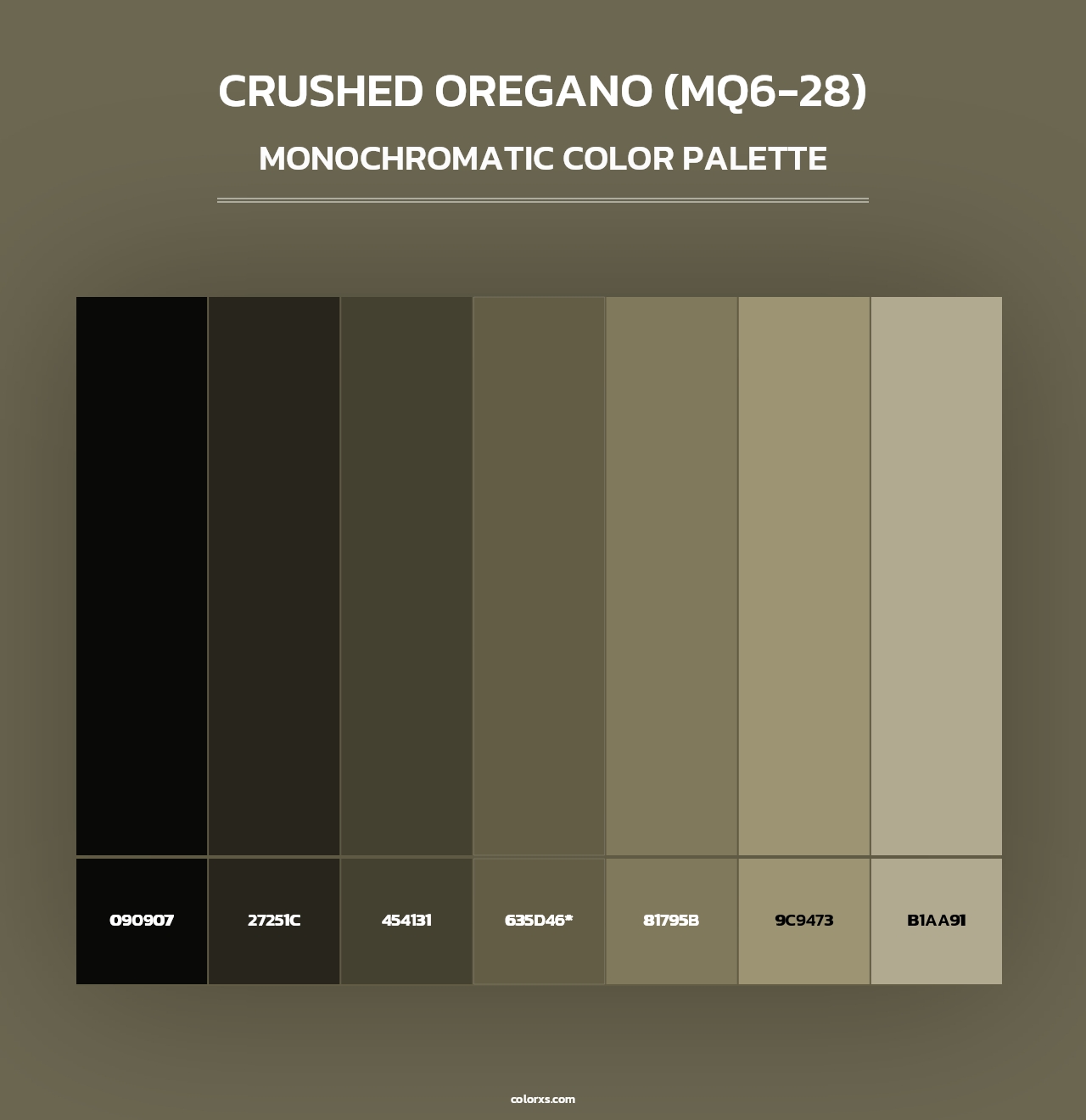 Crushed Oregano (MQ6-28) - Monochromatic Color Palette