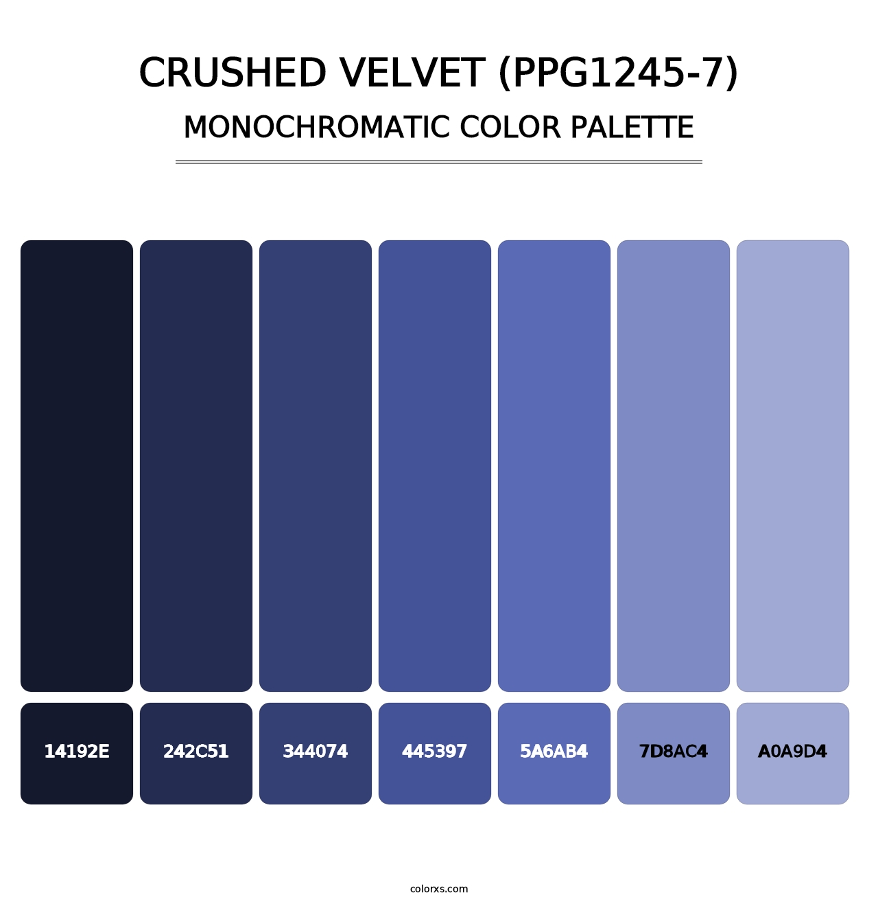 Crushed Velvet (PPG1245-7) - Monochromatic Color Palette