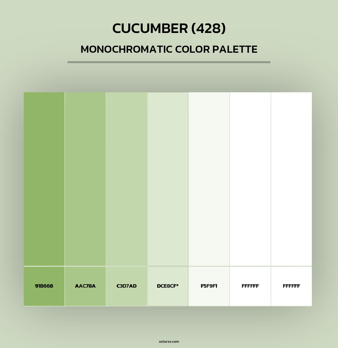 Cucumber (428) - Monochromatic Color Palette