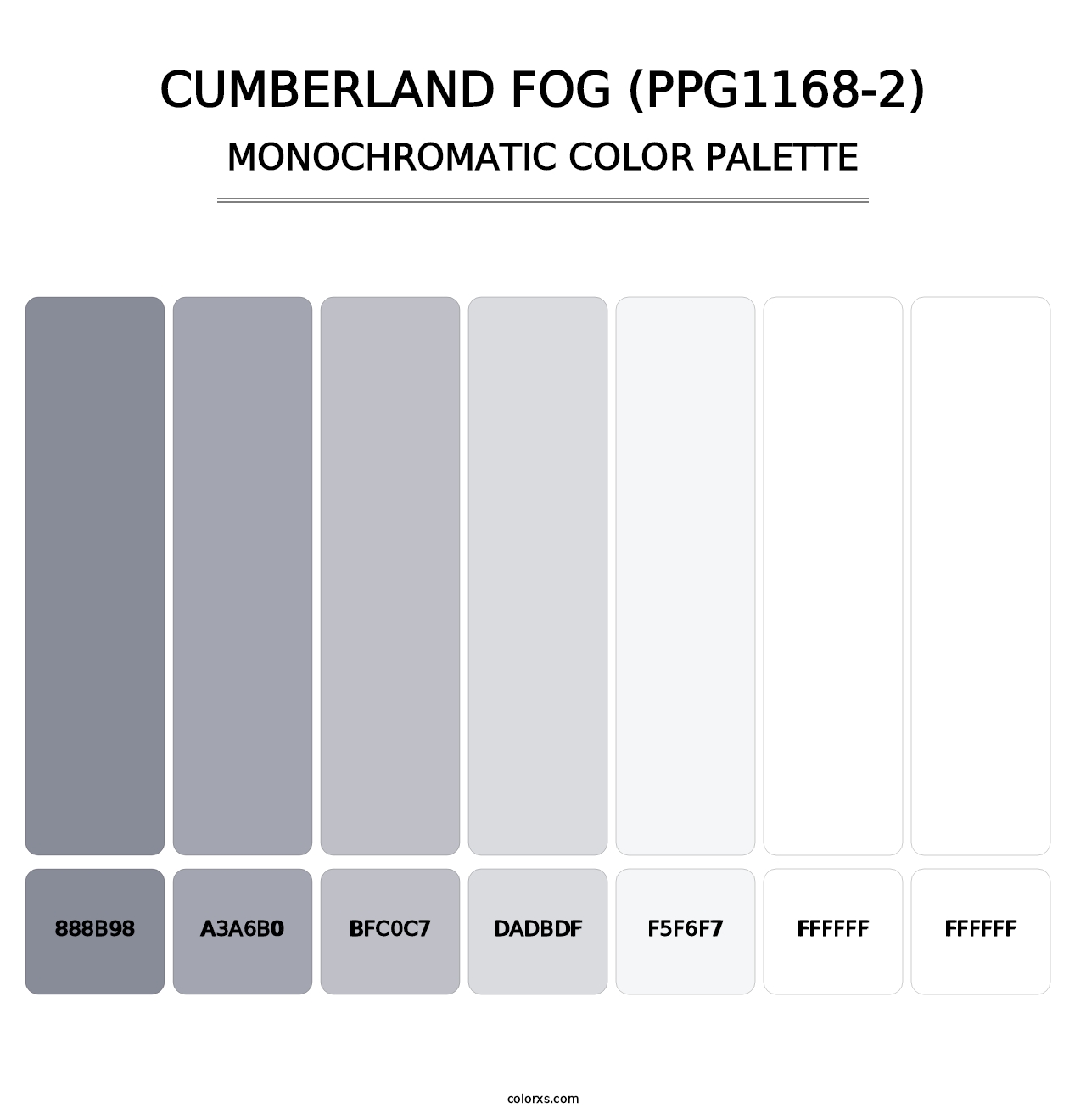Cumberland Fog (PPG1168-2) - Monochromatic Color Palette