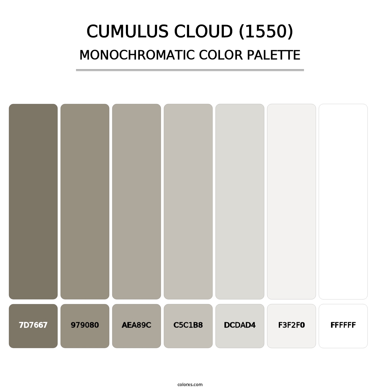 Cumulus Cloud (1550) - Monochromatic Color Palette