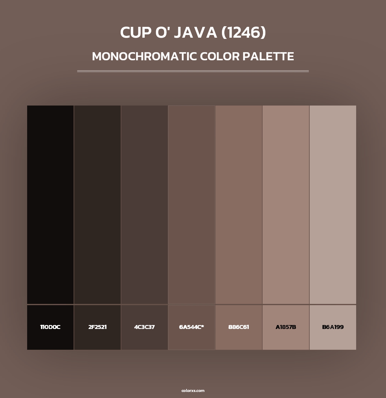 Cup o' Java (1246) - Monochromatic Color Palette