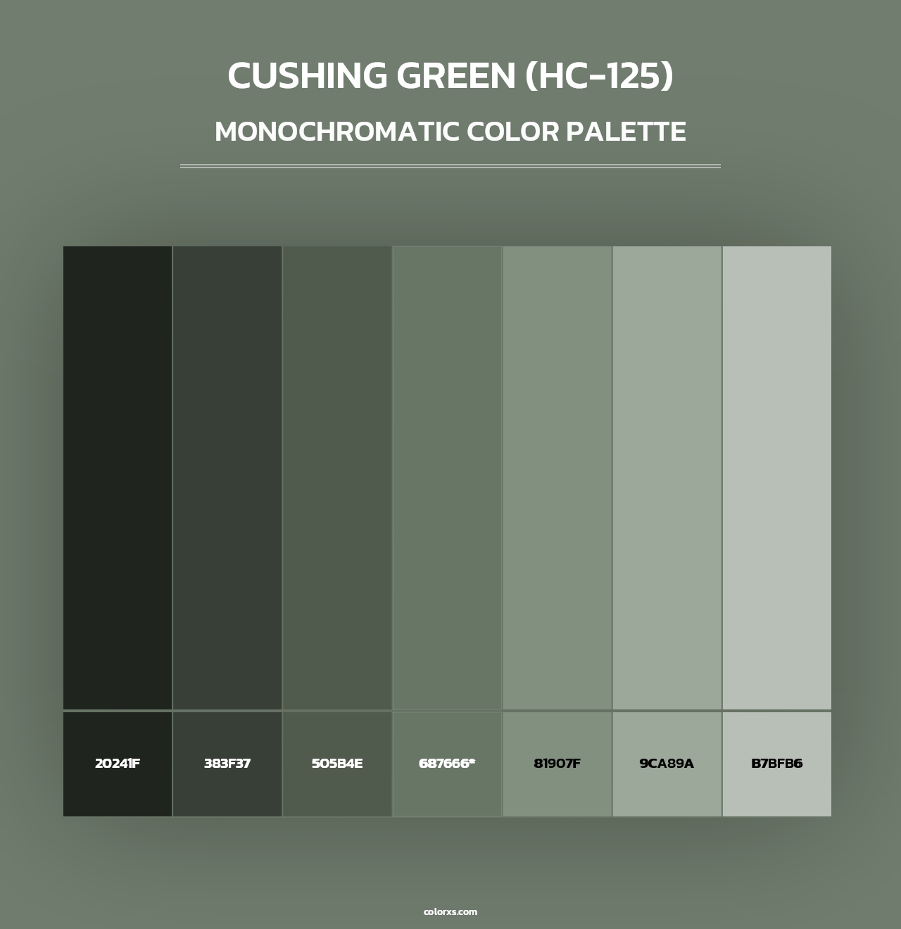 Cushing Green (HC-125) - Monochromatic Color Palette
