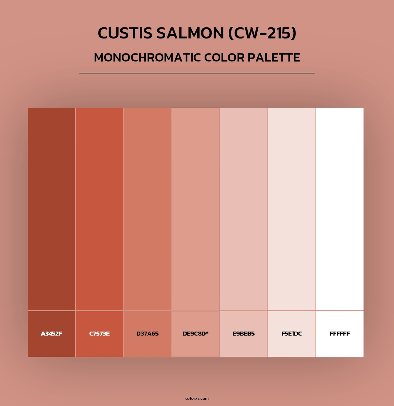 Custis Salmon (CW-215) - Monochromatic Color Palette