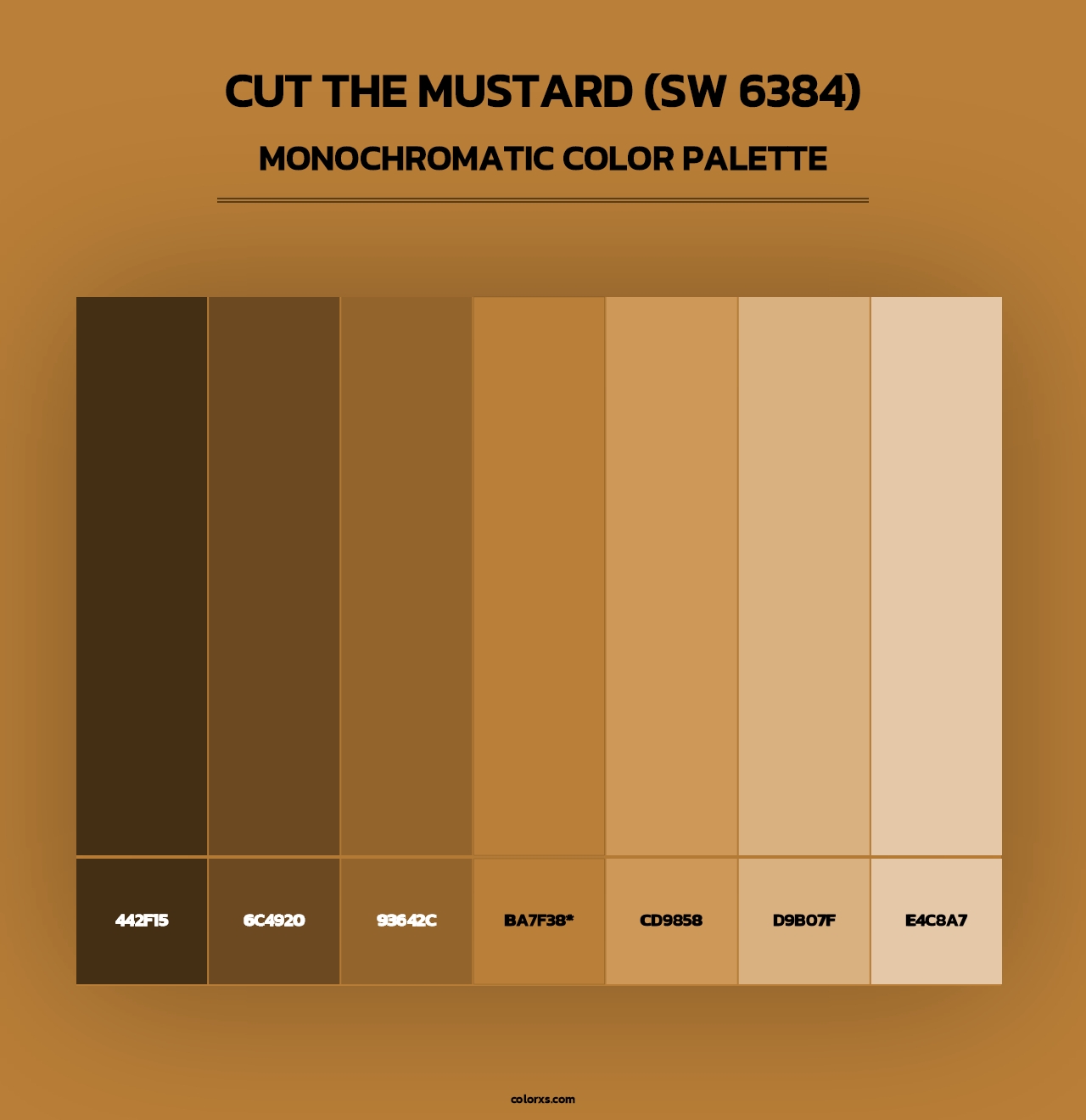 Cut the Mustard (SW 6384) - Monochromatic Color Palette