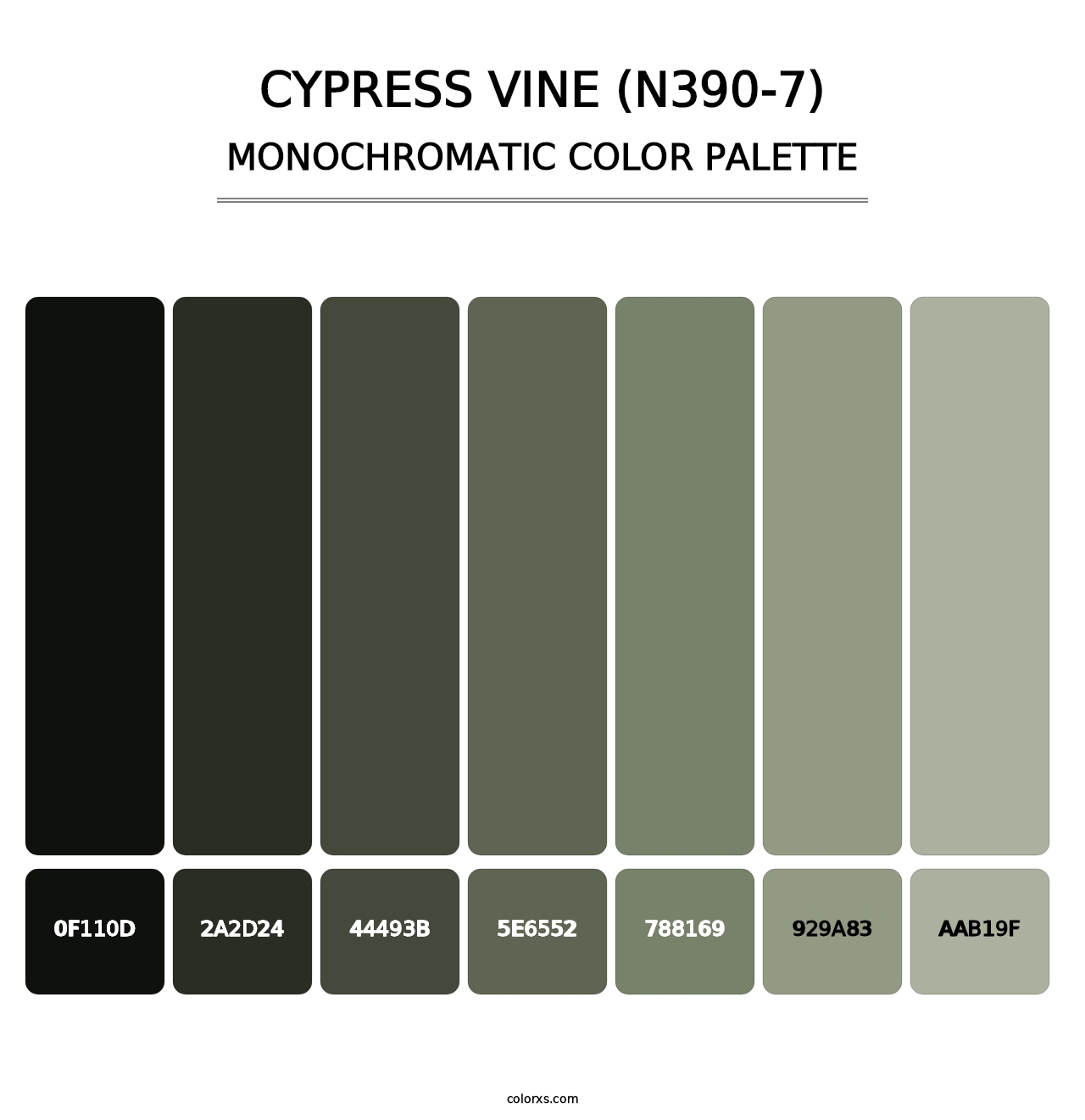 Cypress Vine (N390-7) - Monochromatic Color Palette