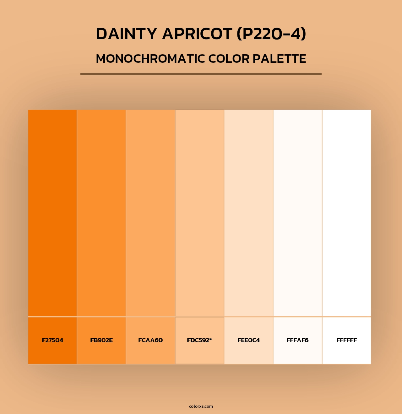 Dainty Apricot (P220-4) - Monochromatic Color Palette