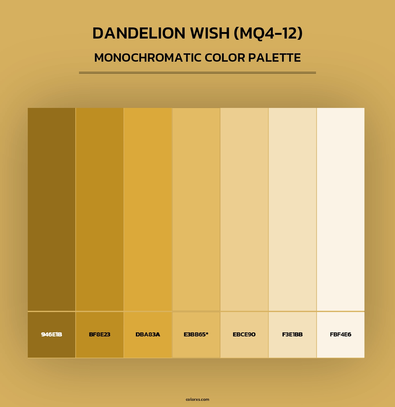 Dandelion Wish (MQ4-12) - Monochromatic Color Palette
