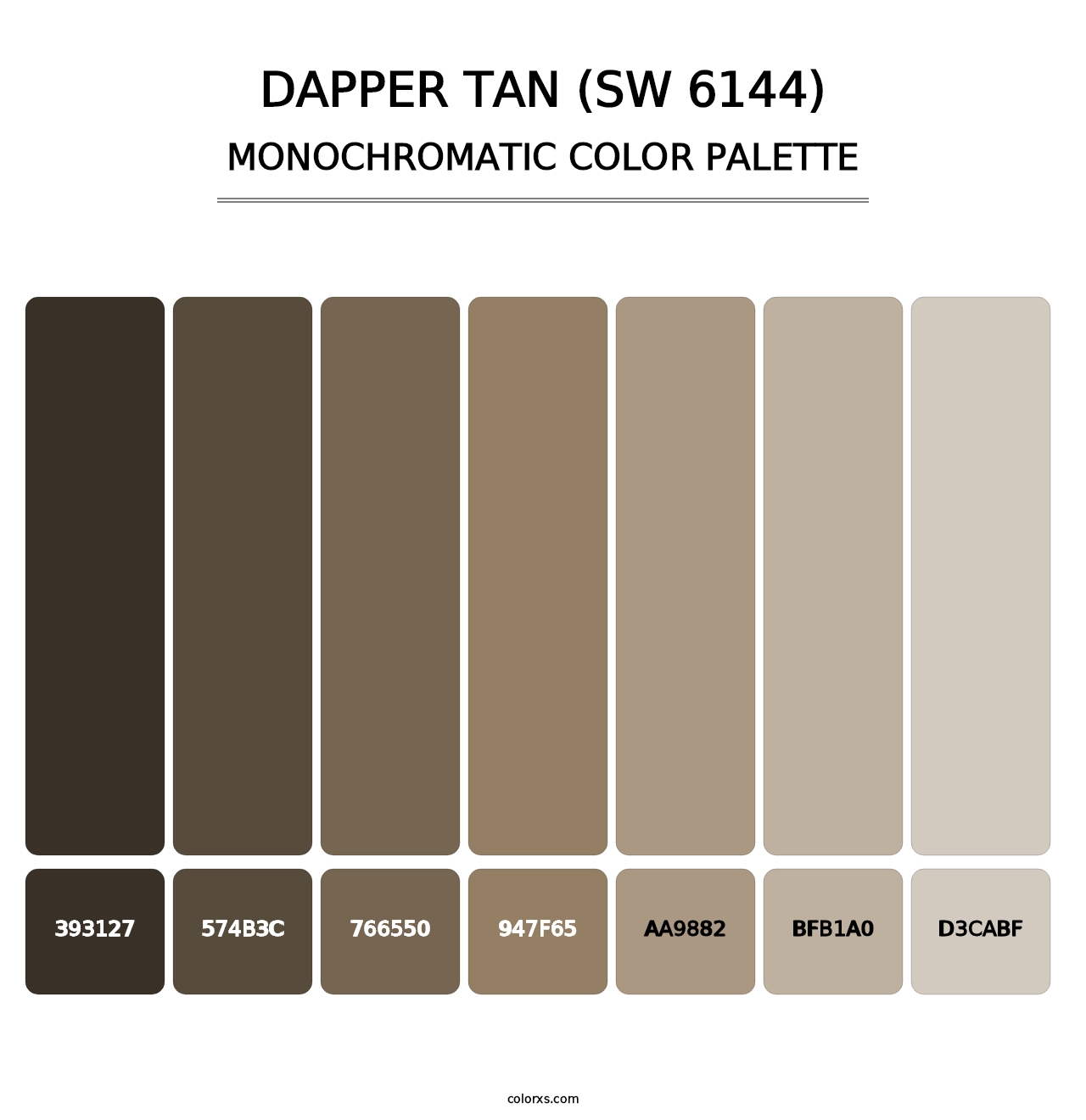 Dapper Tan (SW 6144) - Monochromatic Color Palette