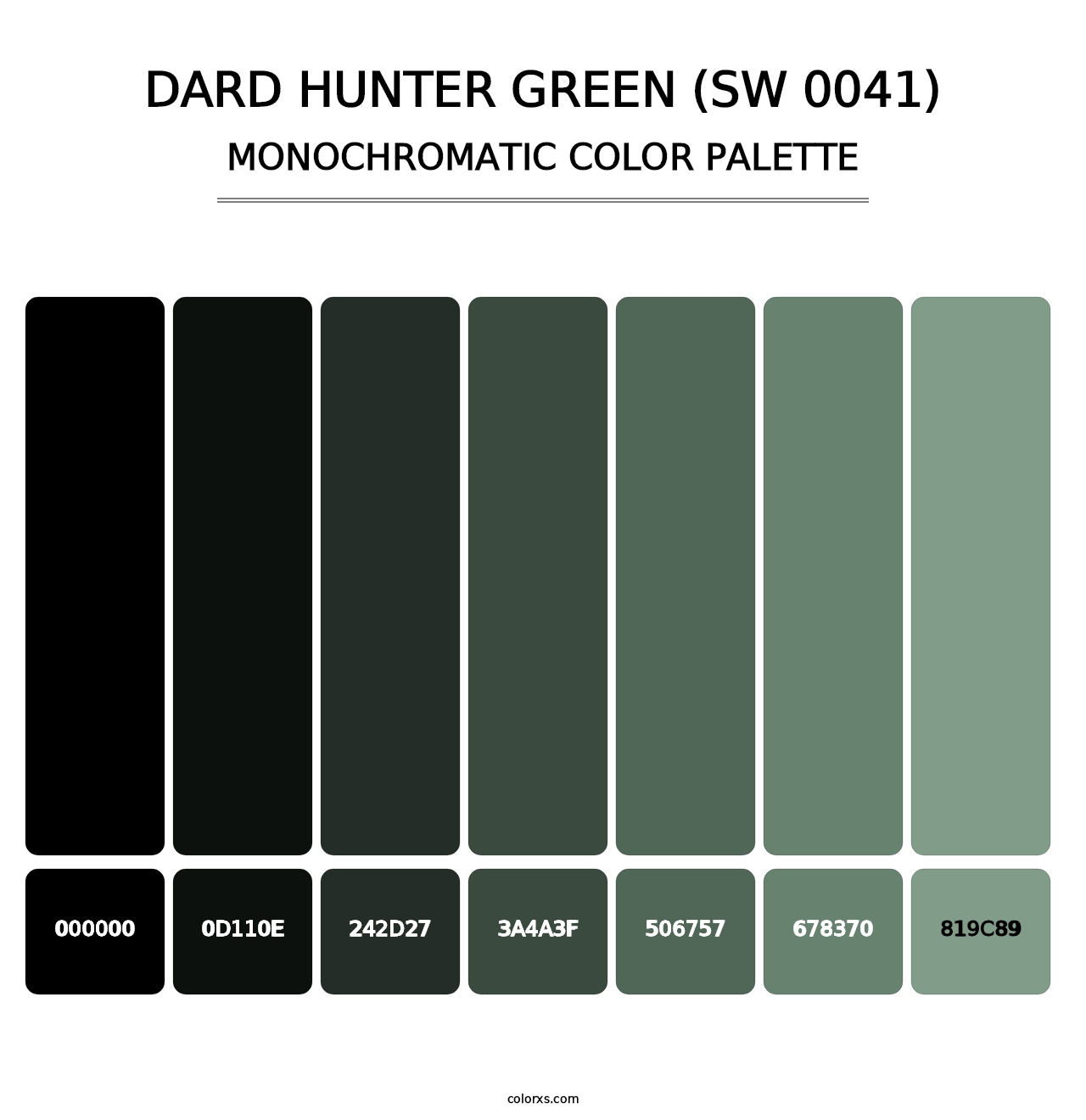 Dard Hunter Green (SW 0041) - Monochromatic Color Palette
