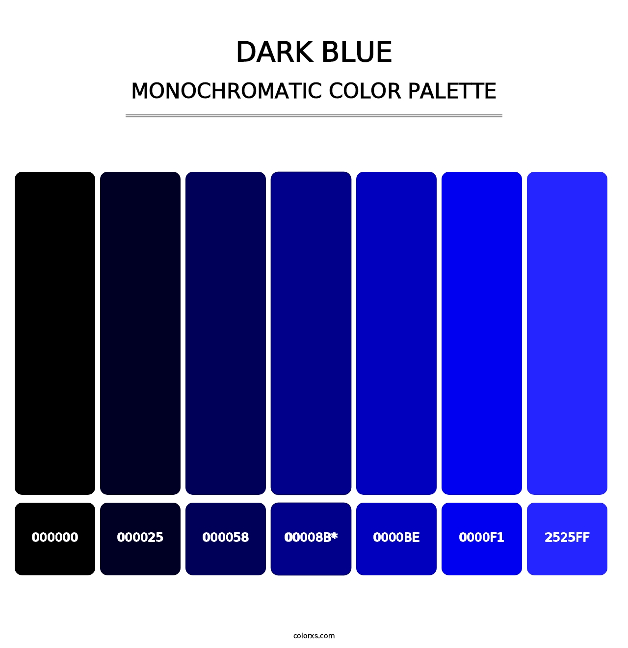 Dark Blue - Monochromatic Color Palette