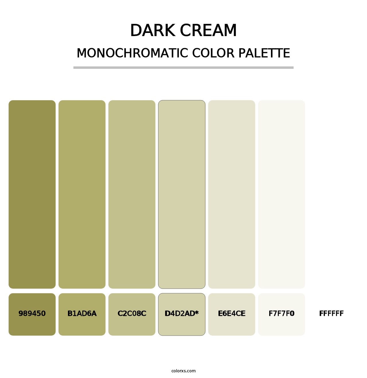 Dark Cream - Monochromatic Color Palette