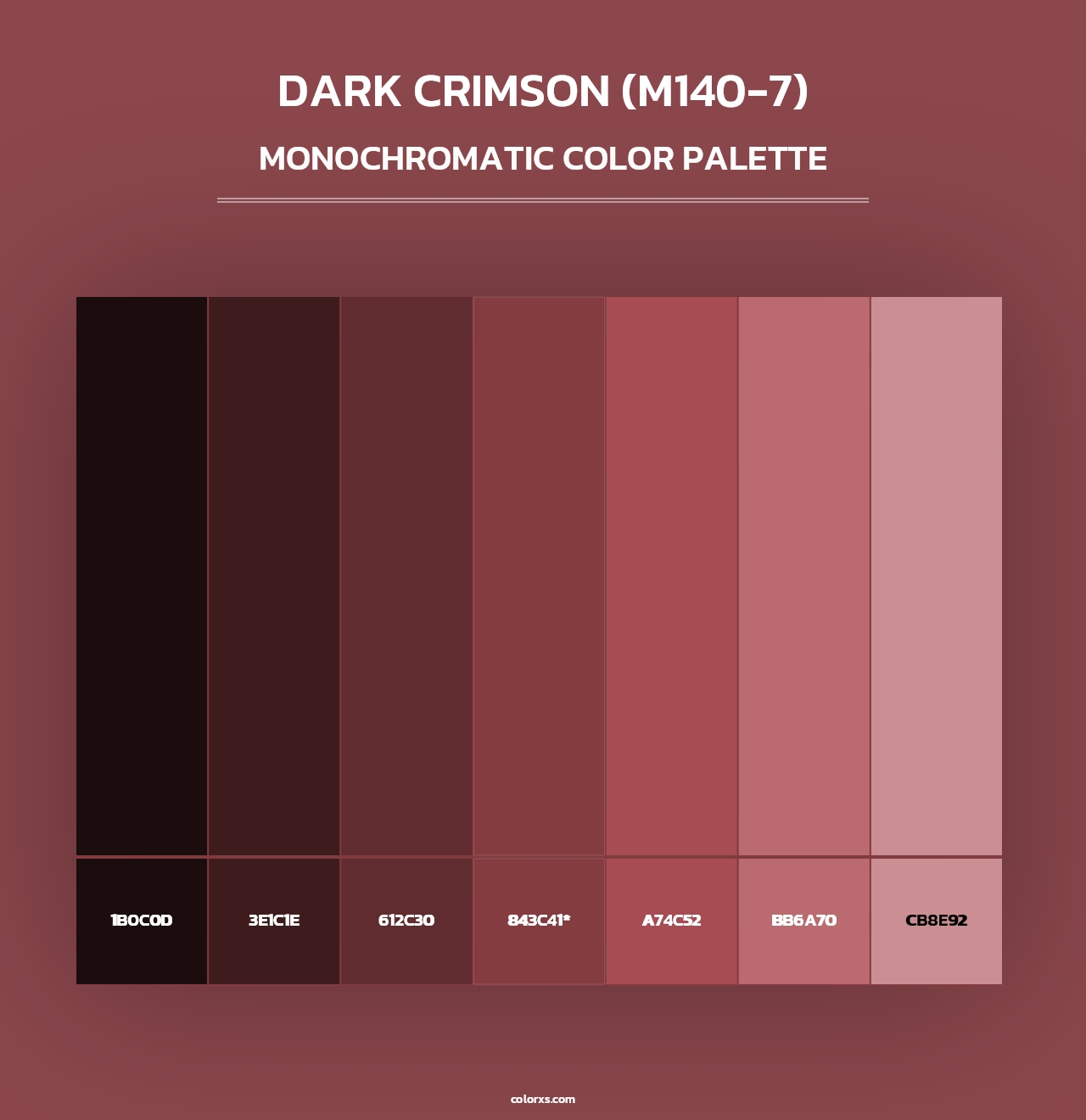 Dark Crimson (M140-7) - Monochromatic Color Palette