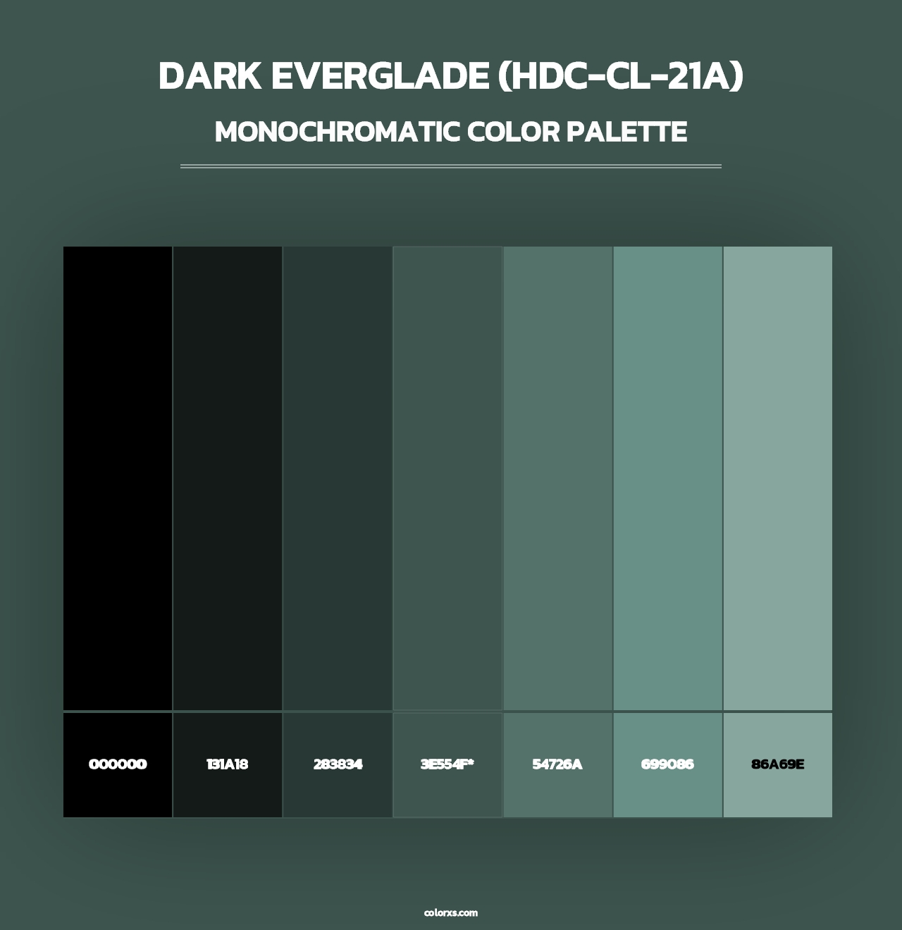 Dark Everglade (HDC-CL-21A) - Monochromatic Color Palette