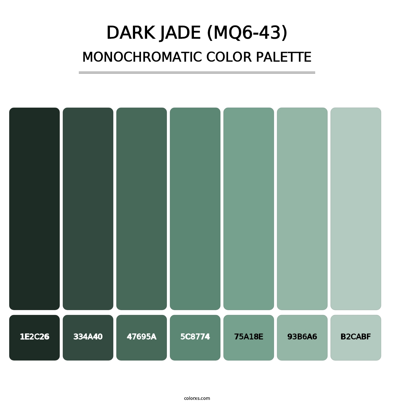 Dark Jade (MQ6-43) - Monochromatic Color Palette