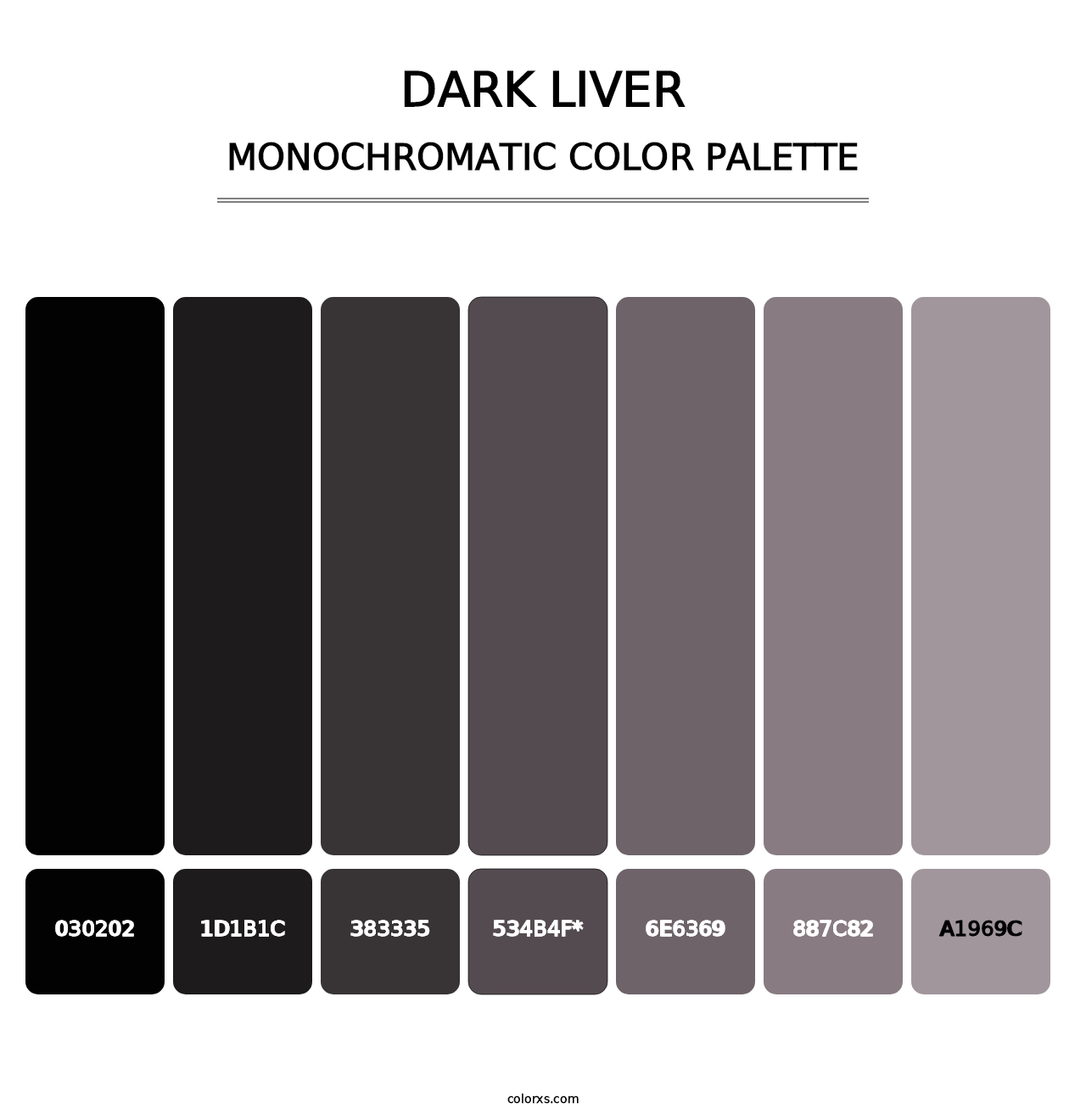 Dark Liver - Monochromatic Color Palette