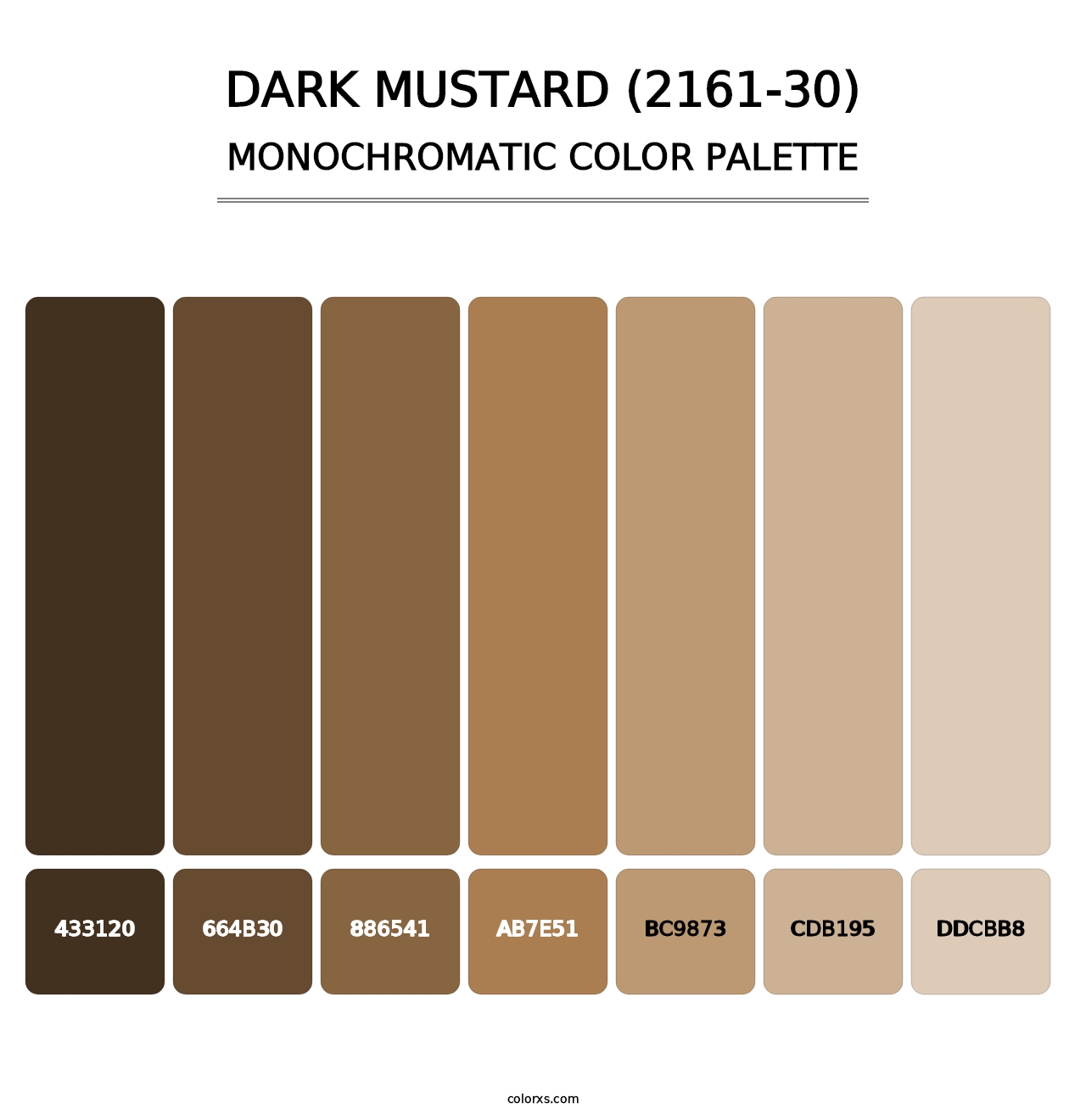 Dark Mustard (2161-30) - Monochromatic Color Palette