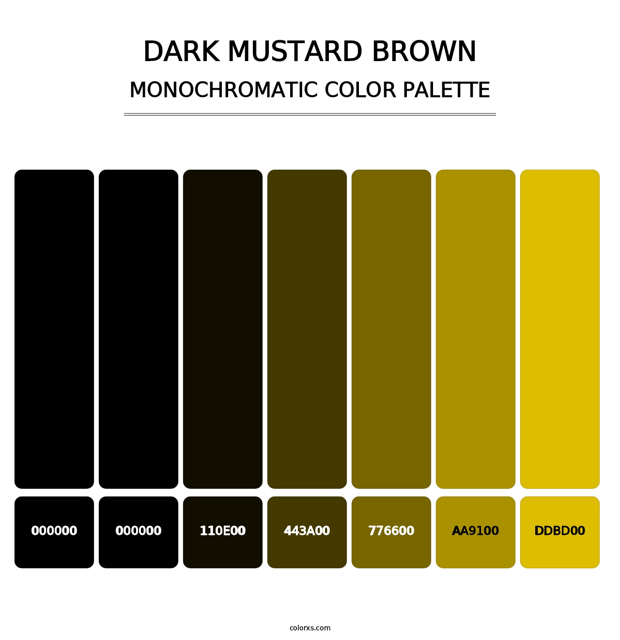 Dark Mustard Brown - Monochromatic Color Palette