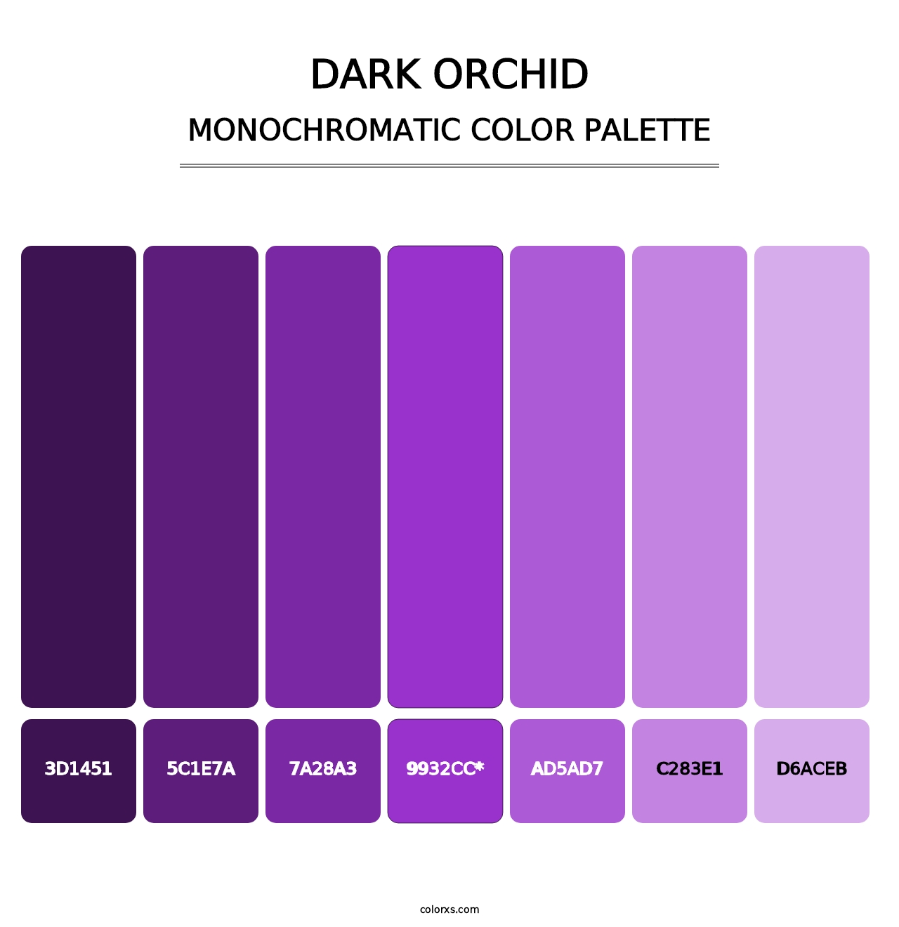 Dark Orchid - Monochromatic Color Palette