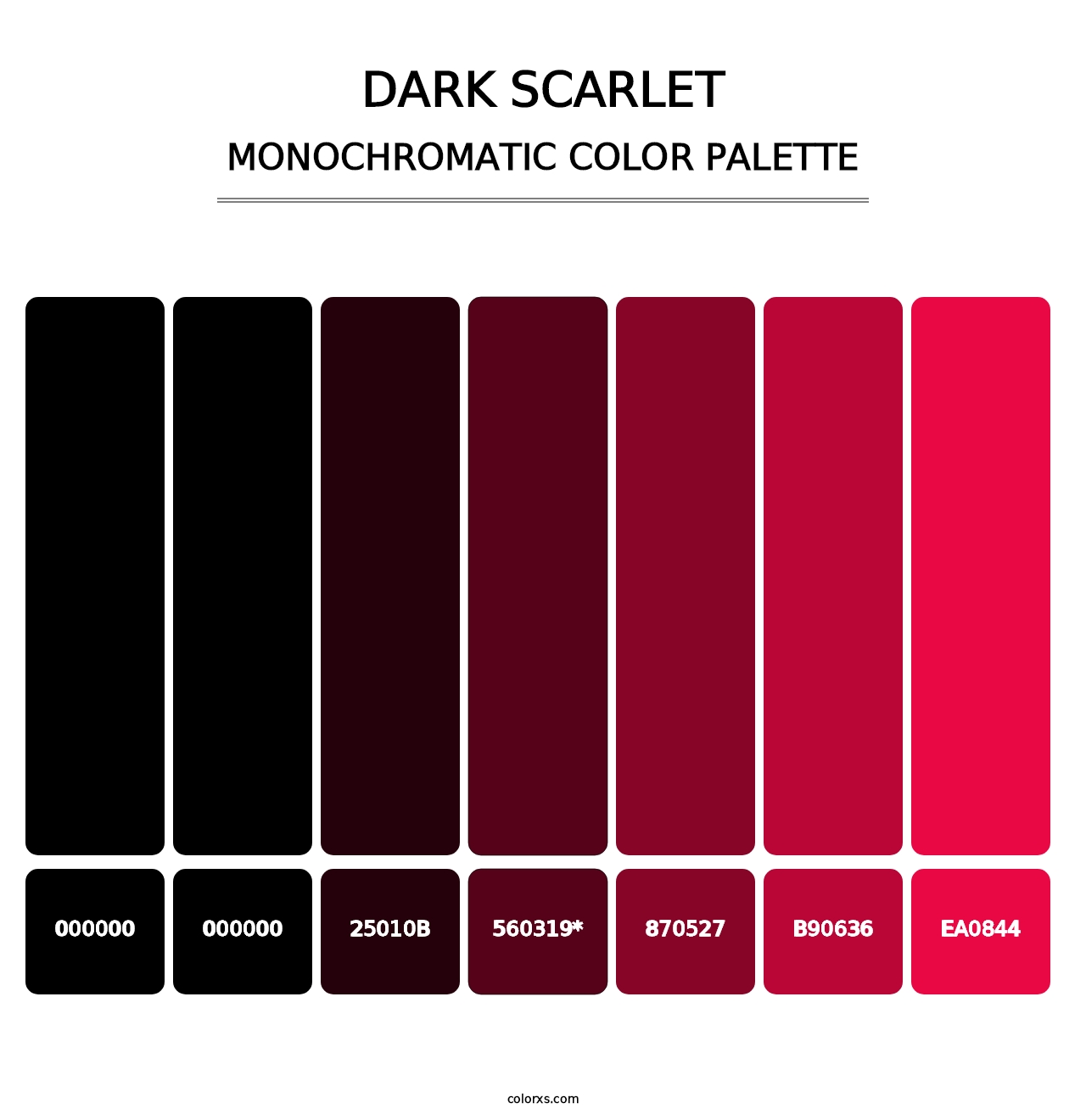 Dark Scarlet - Monochromatic Color Palette