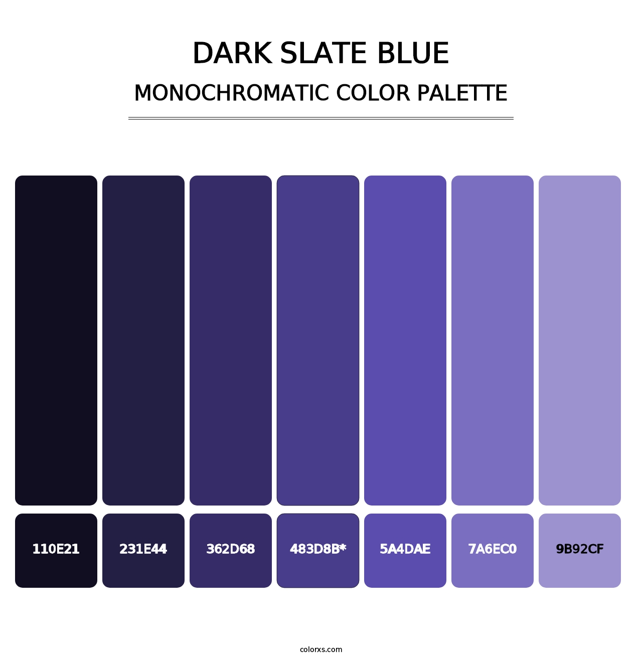 Dark Slate Blue - Monochromatic Color Palette