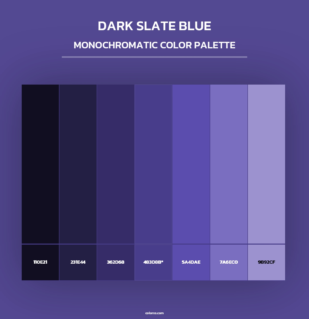Dark Slate Blue - Monochromatic Color Palette