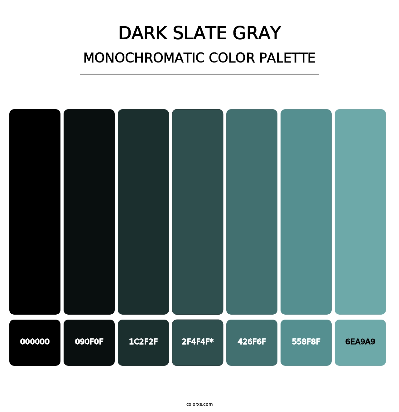 Dark Slate Gray - Monochromatic Color Palette
