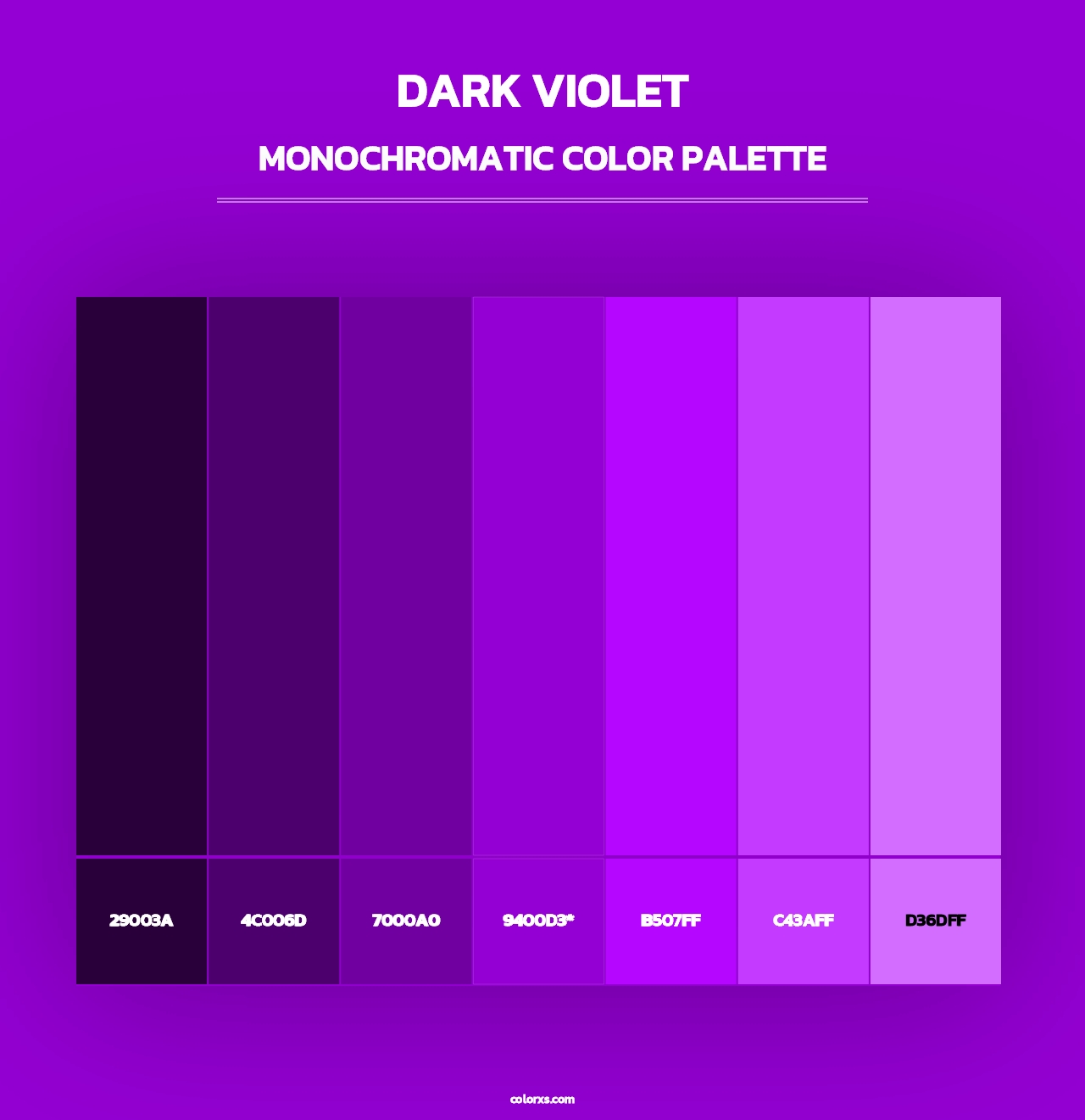Dark Violet - Monochromatic Color Palette