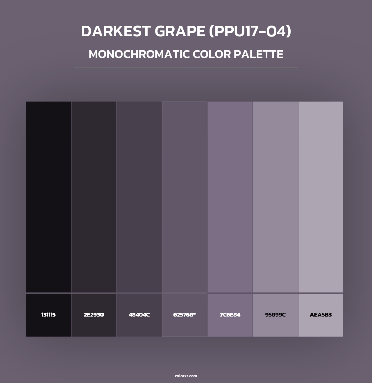 Darkest Grape (PPU17-04) - Monochromatic Color Palette
