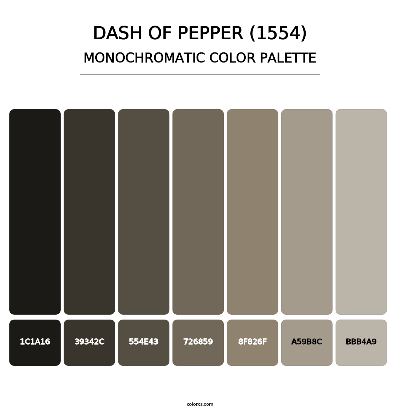 Dash of Pepper (1554) - Monochromatic Color Palette