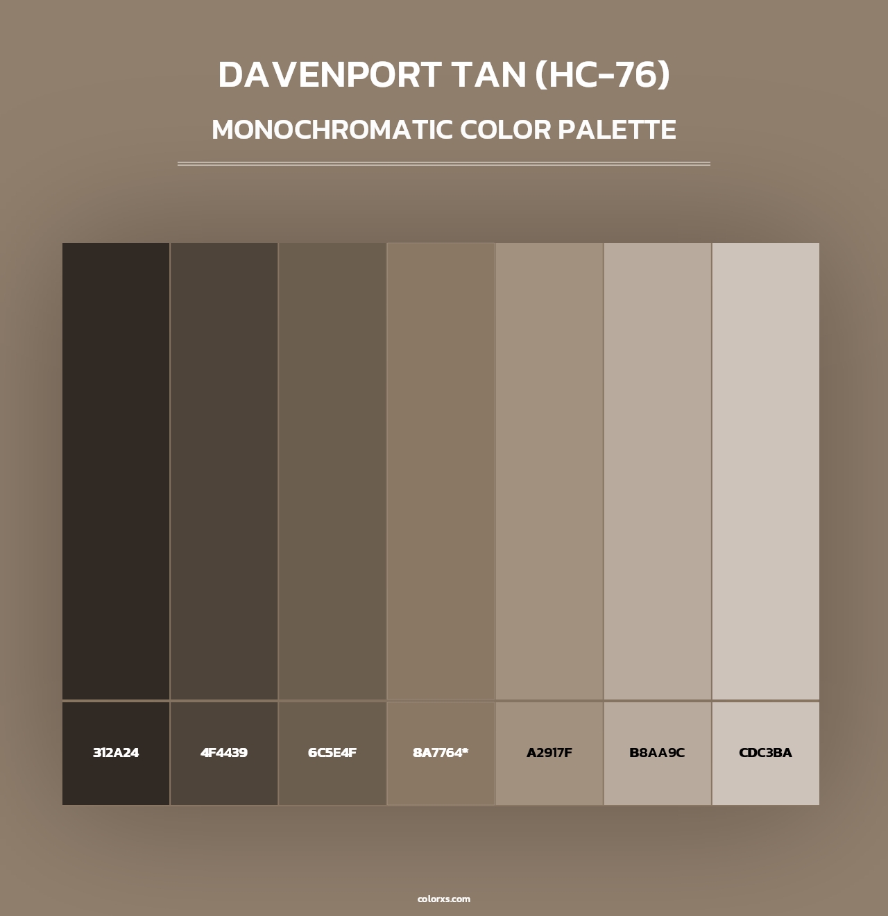 Davenport Tan (HC-76) - Monochromatic Color Palette