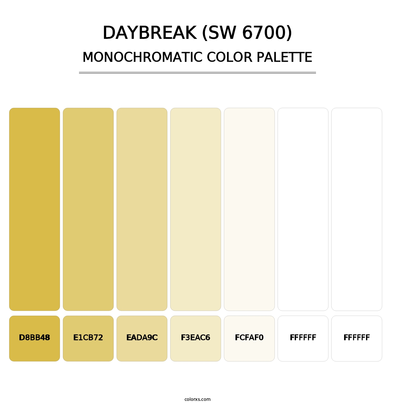 Daybreak (SW 6700) - Monochromatic Color Palette