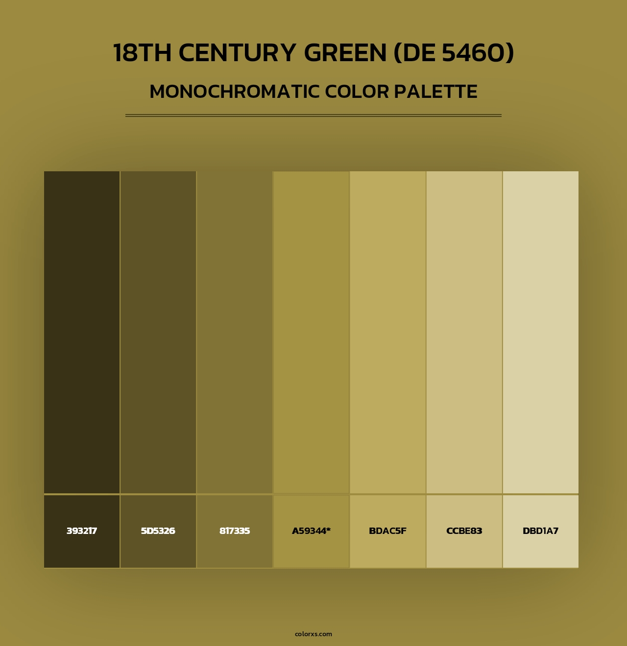 18th Century Green (DE 5460) - Monochromatic Color Palette