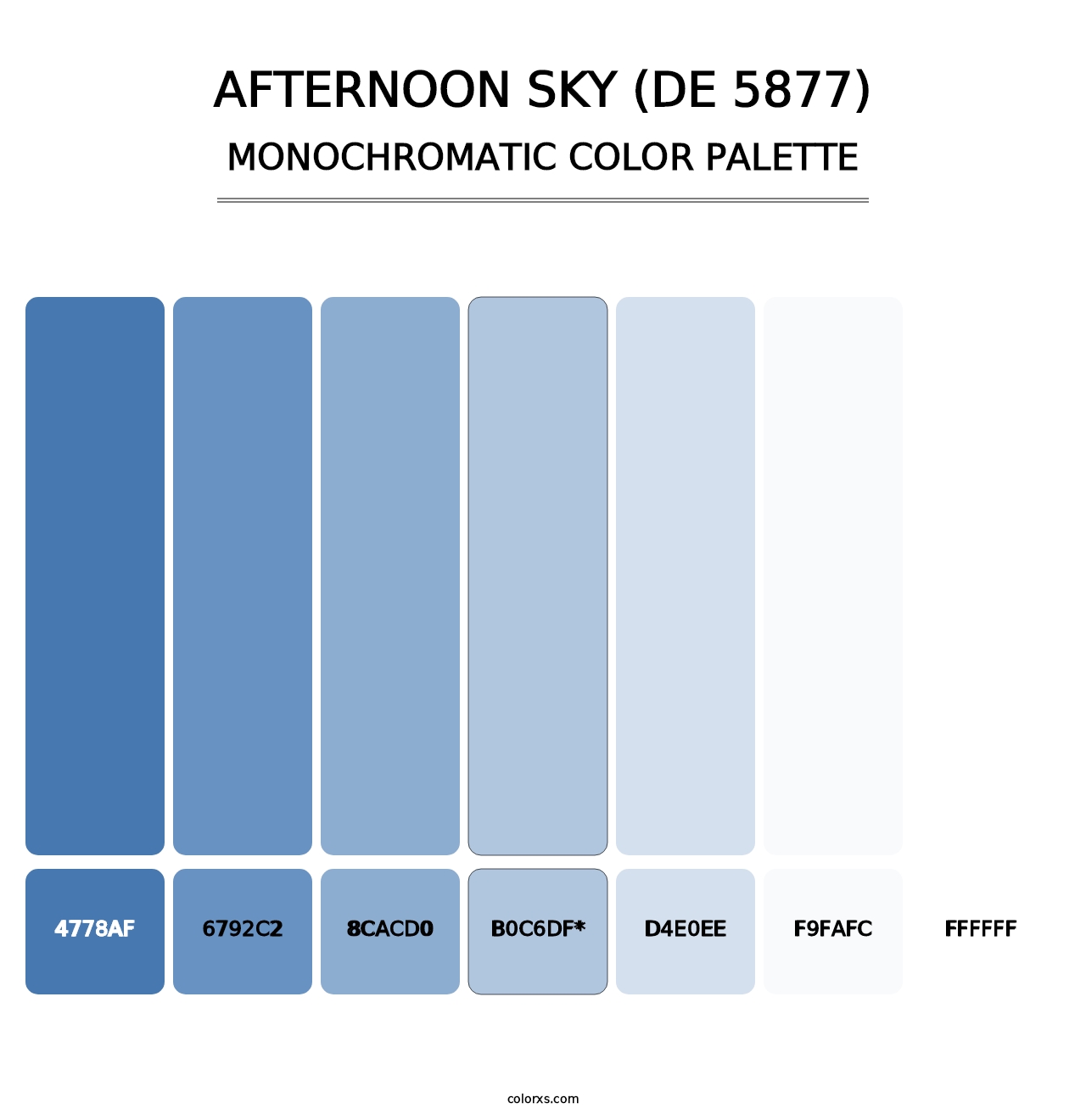 Afternoon Sky (DE 5877) - Monochromatic Color Palette