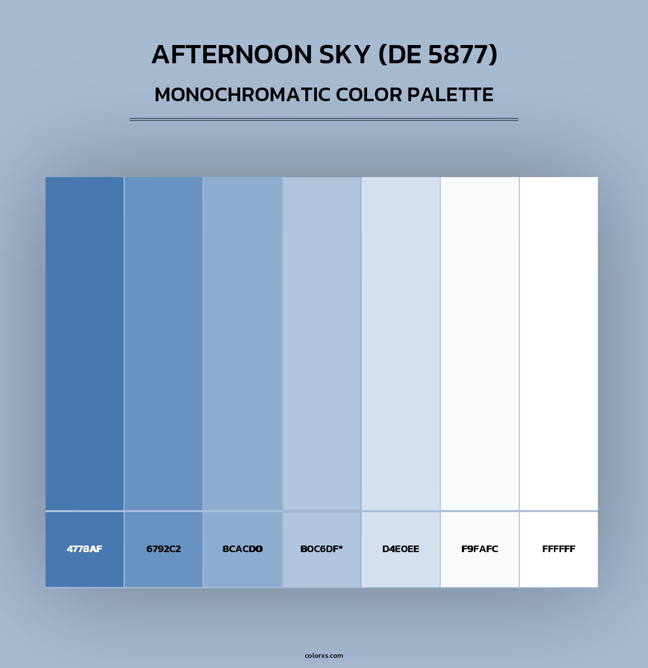 Afternoon Sky (DE 5877) - Monochromatic Color Palette