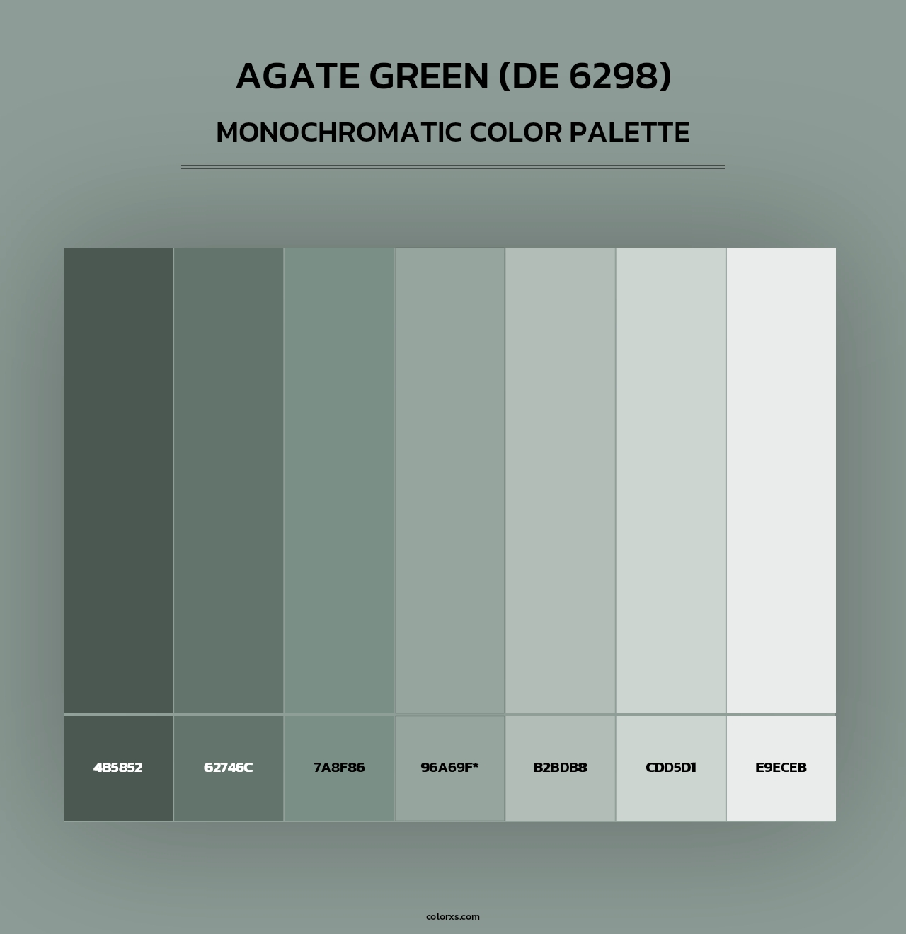 Agate Green (DE 6298) - Monochromatic Color Palette