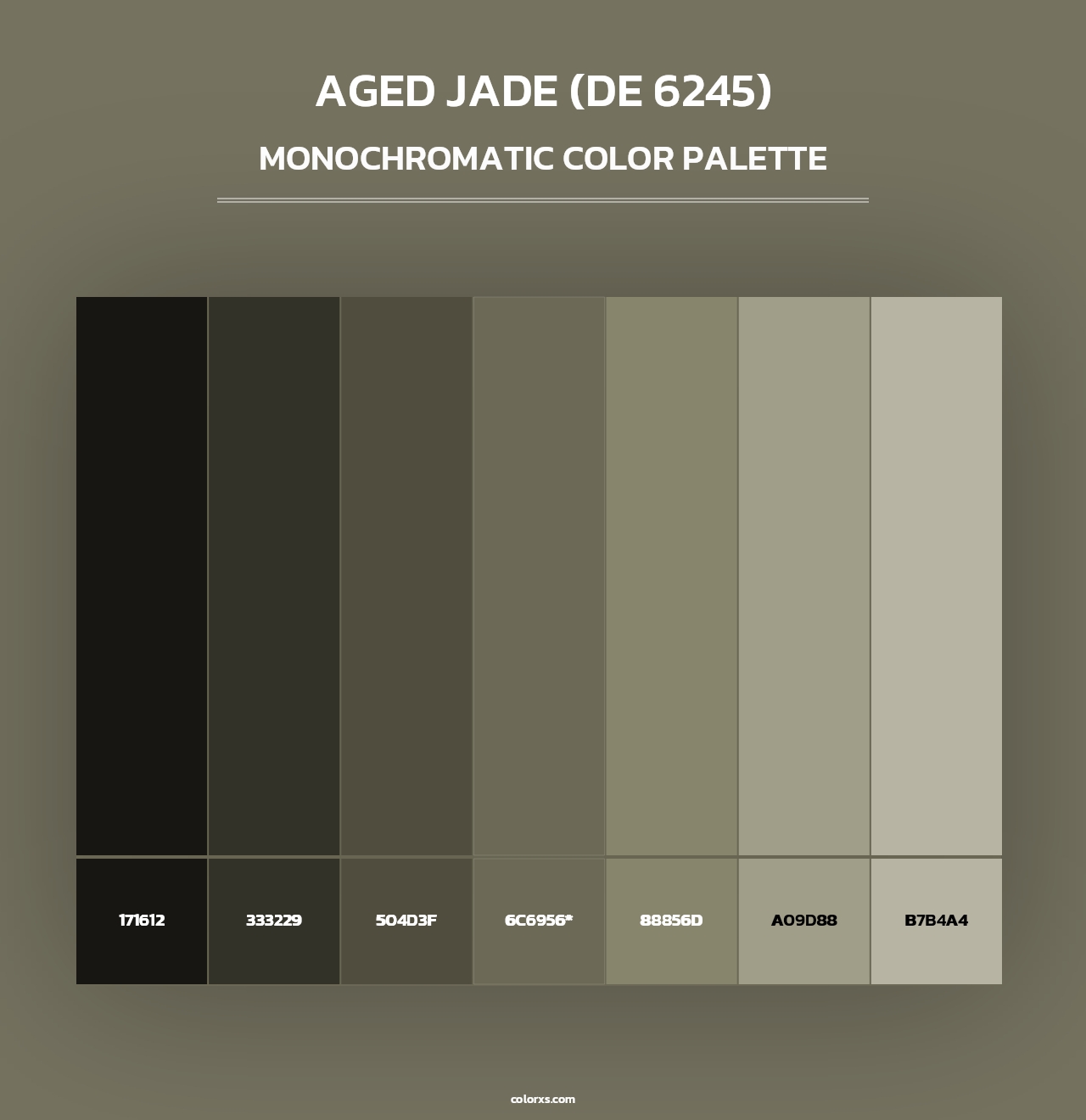 Aged Jade (DE 6245) - Monochromatic Color Palette