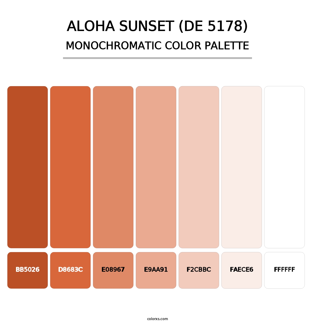Aloha Sunset (DE 5178) - Monochromatic Color Palette